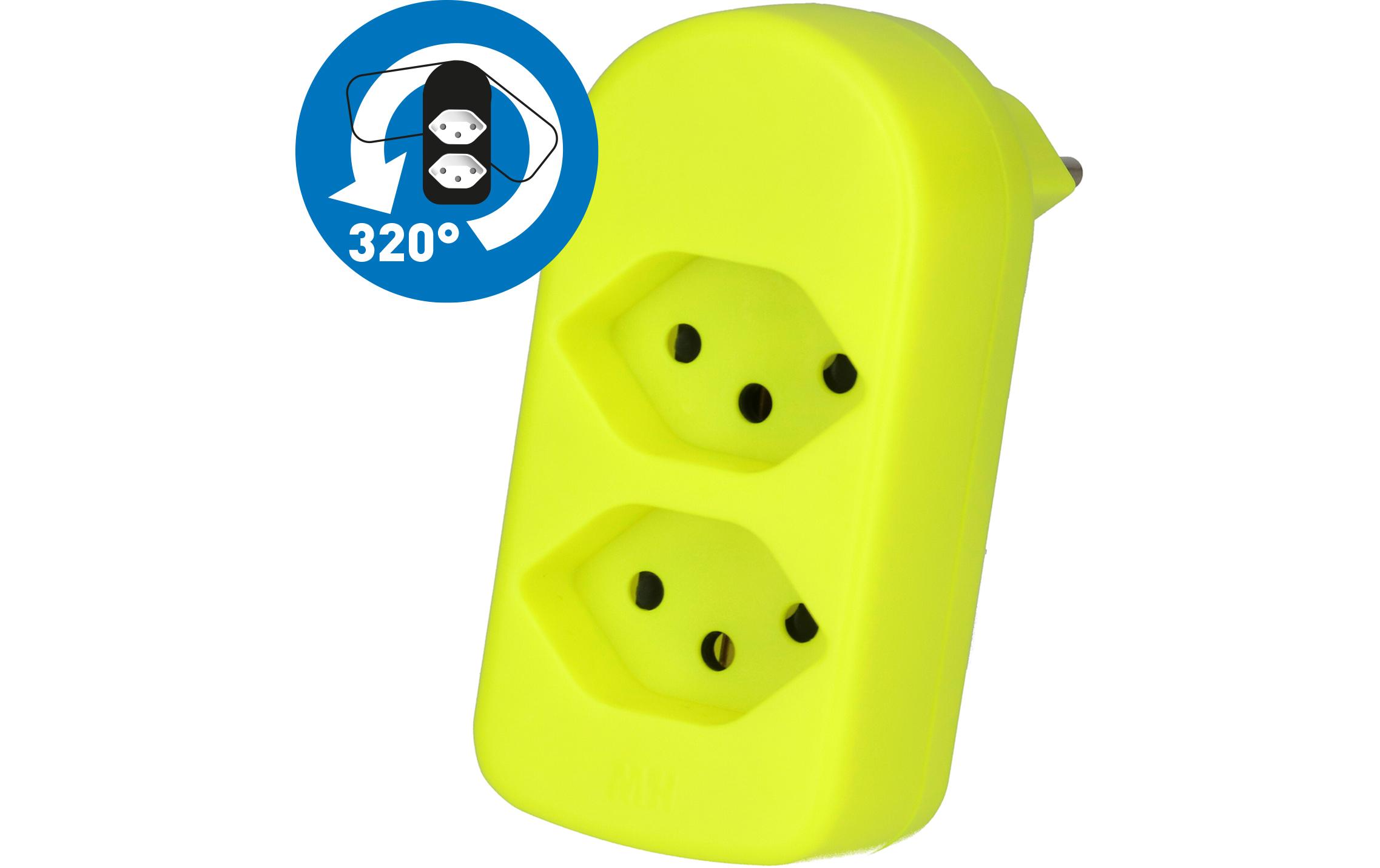 Max Hauri Abzweigstecker maxADAPTturn, 2 x Typ 13, Drehbar 320° – Mehrfachstecker von Max Hauri