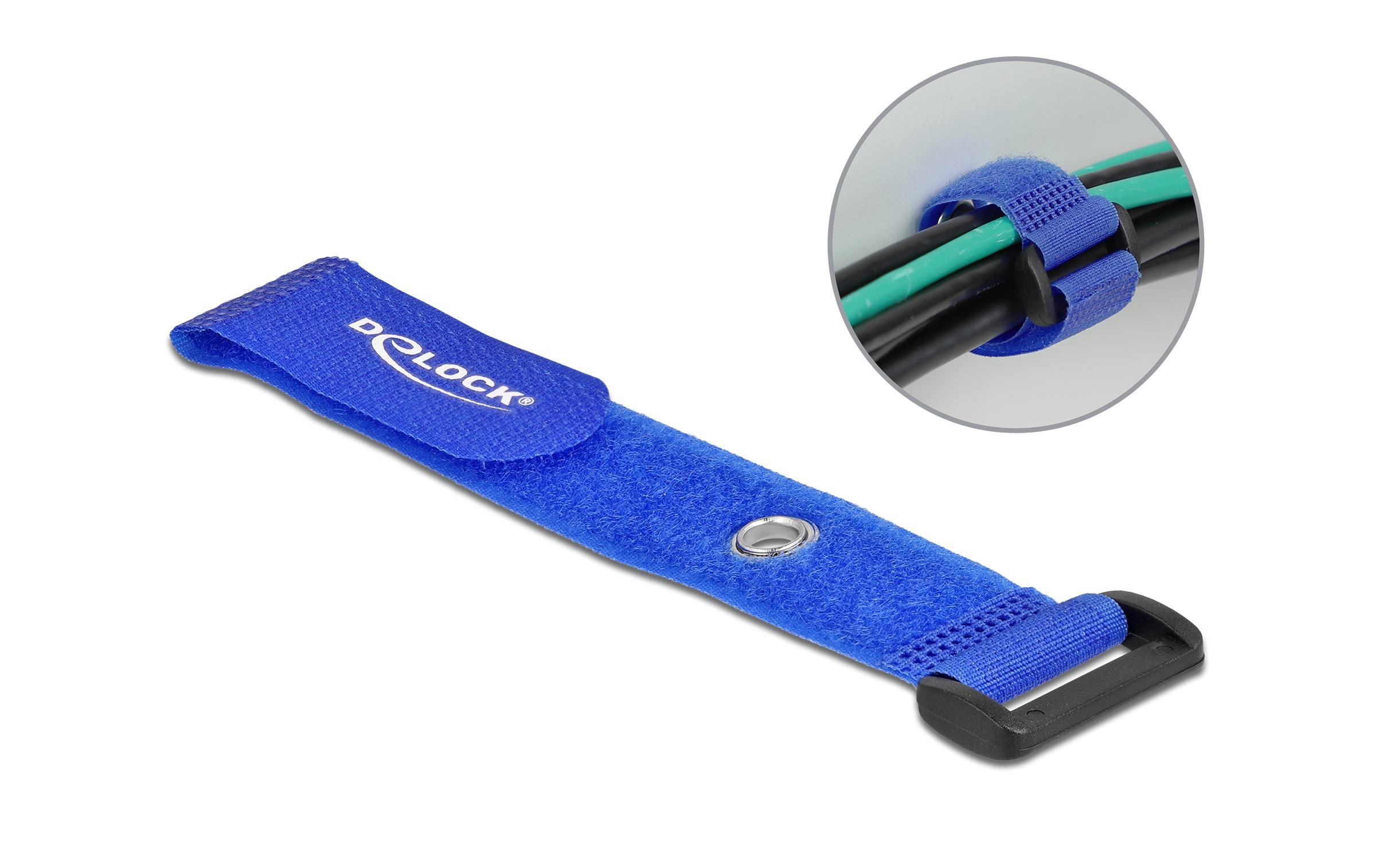 Delock Klettkabelbinder Blau 190 mm x 25 mm 5 Stück – Klettkabelbinder von Delock