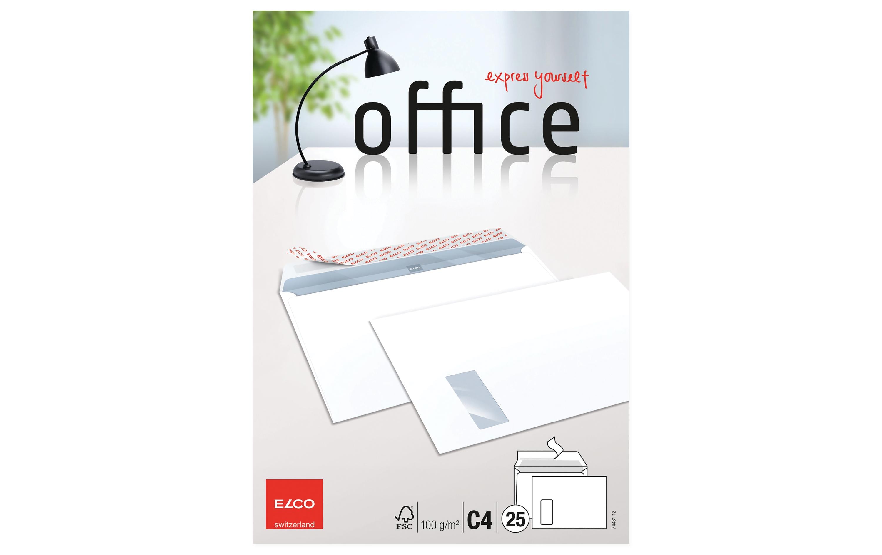 ELCO Couvert mit Fenster Office C4, Links, 25 Stück – Couvert von ELCO