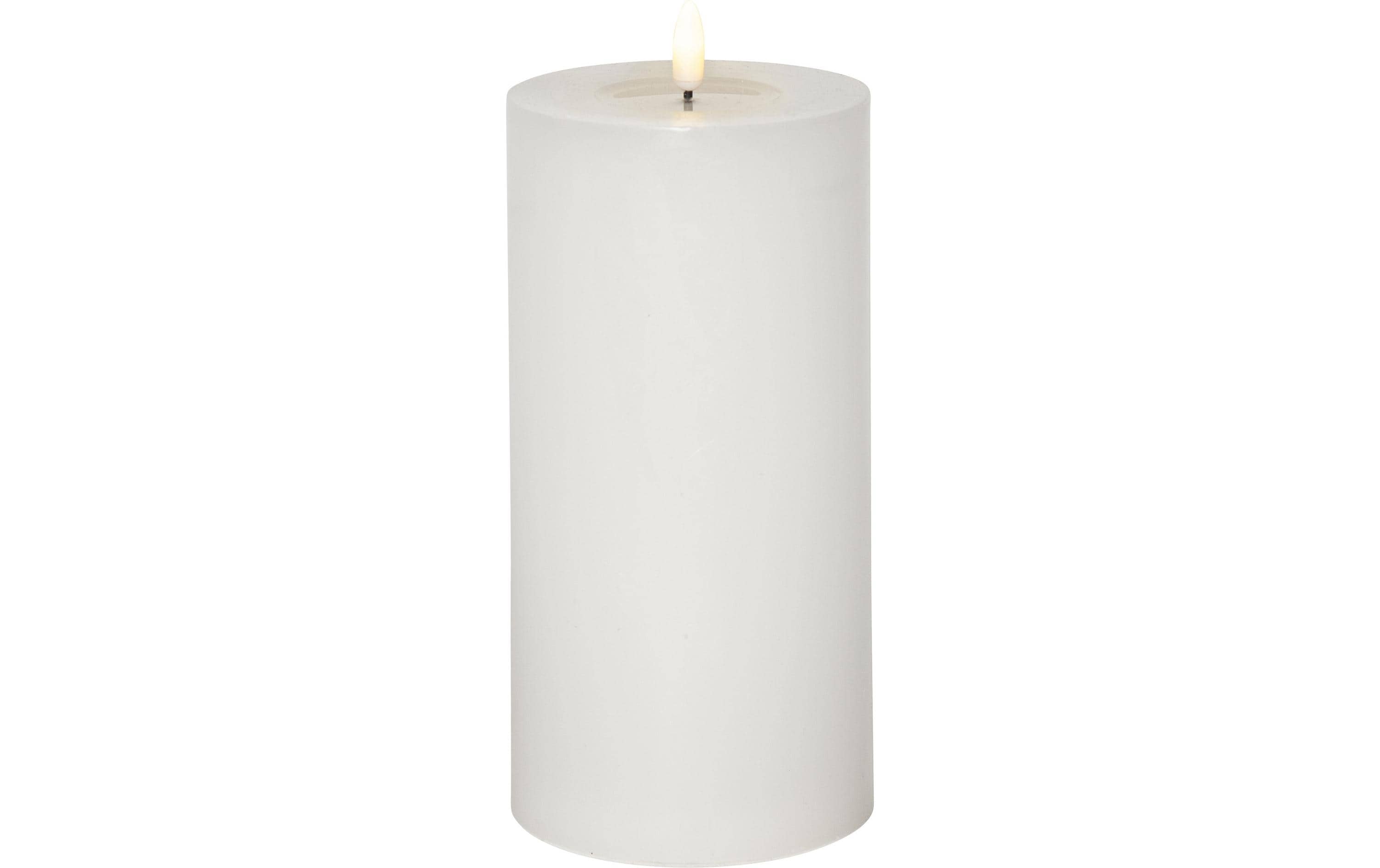 Star Trading LED-Kerze Pillar Flow Big, 22.5 cm, Weiss – LED-Kerze mit Timer von Star Trading