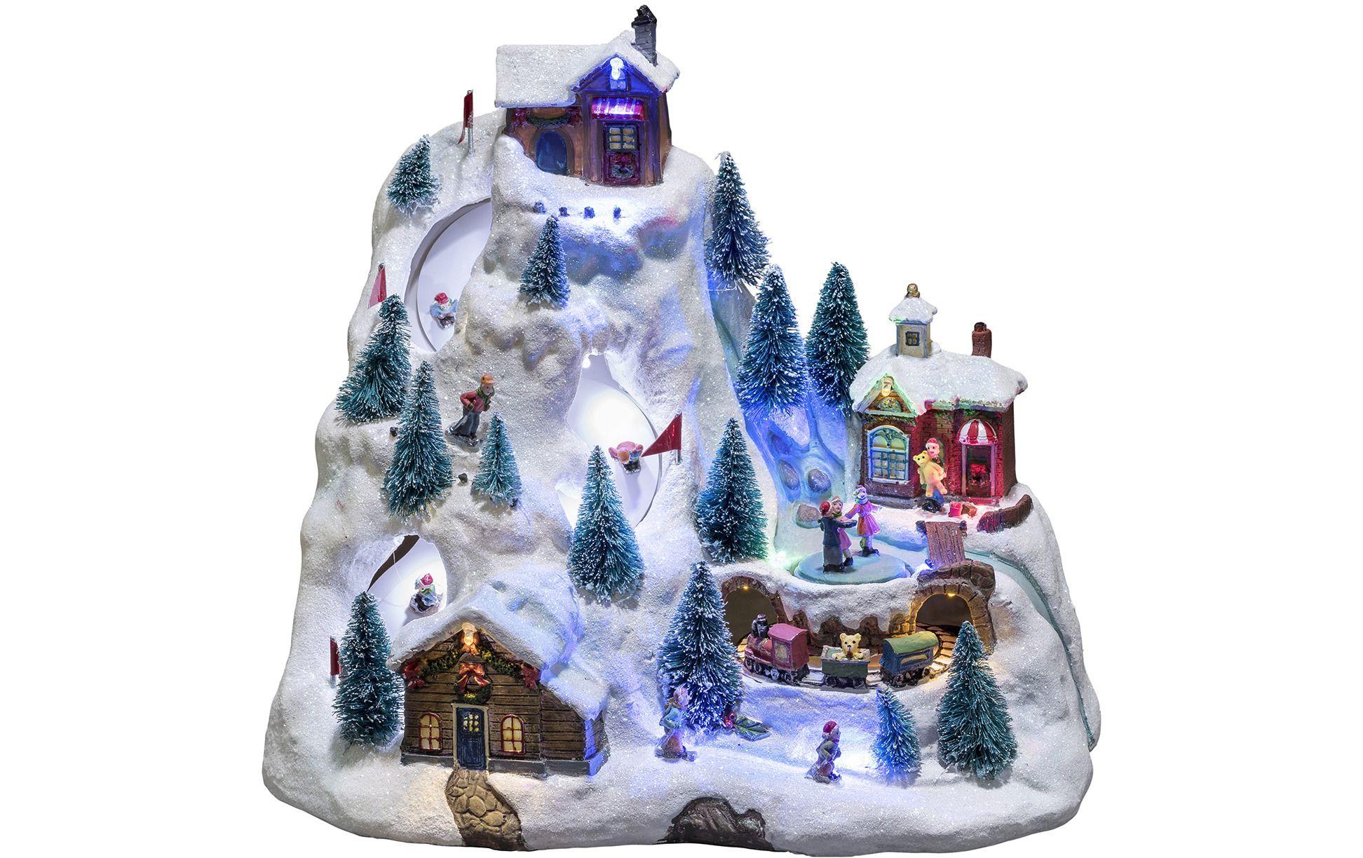 Konstsmide LED-Figur Szenerie Skipiste mit Animation, M…