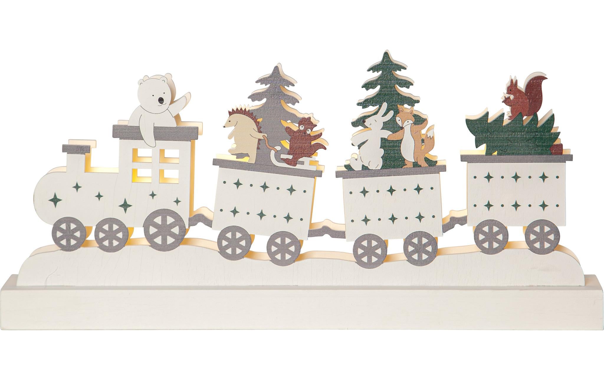 Star Trading Tischdeko Forest Friends, 37 cm, Mehrfarbig – LED-Weihnachtsdeko mit Timer von Star Trading