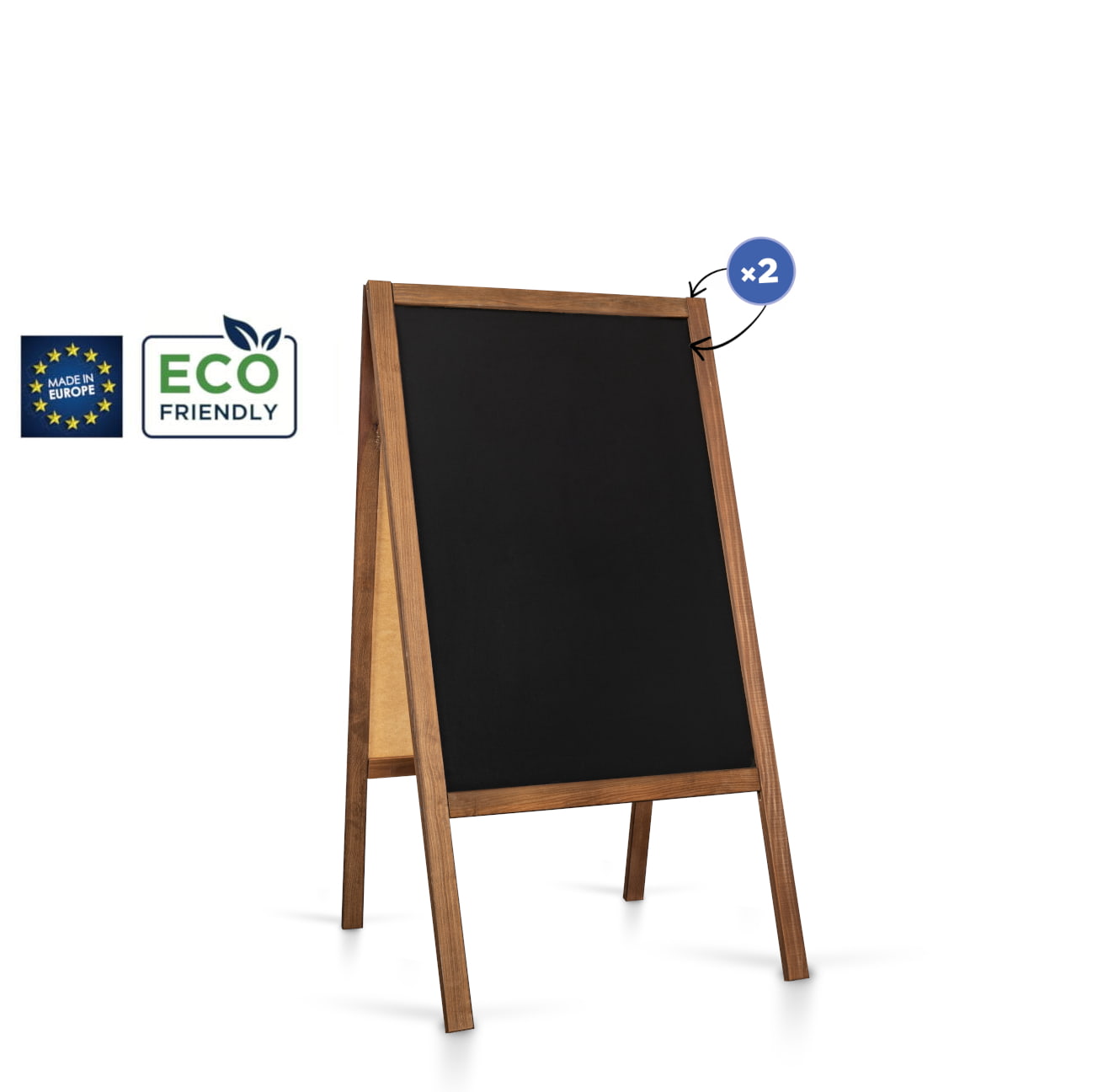 Kreidetafel/Holz Kundenstopper Classic L (61x118 cm)