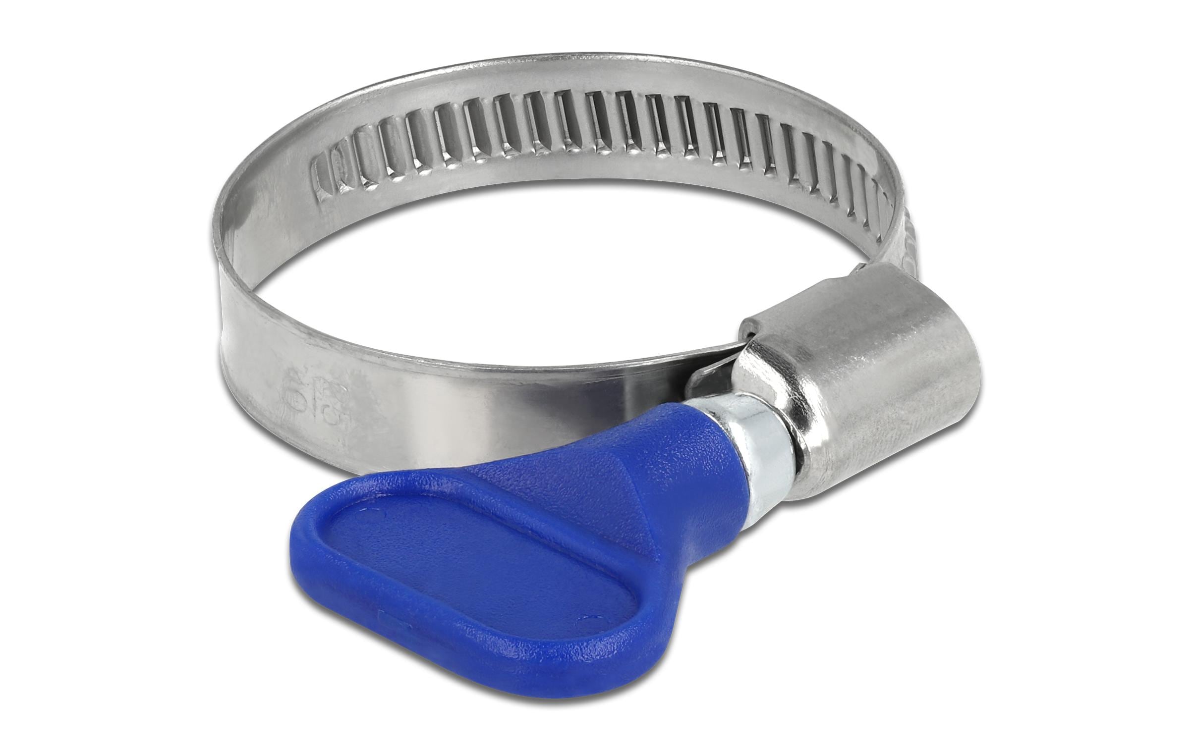 Delock Schlauchschelle Edelstahl 400 SS 25-40 mm, Blau 5 Stück
