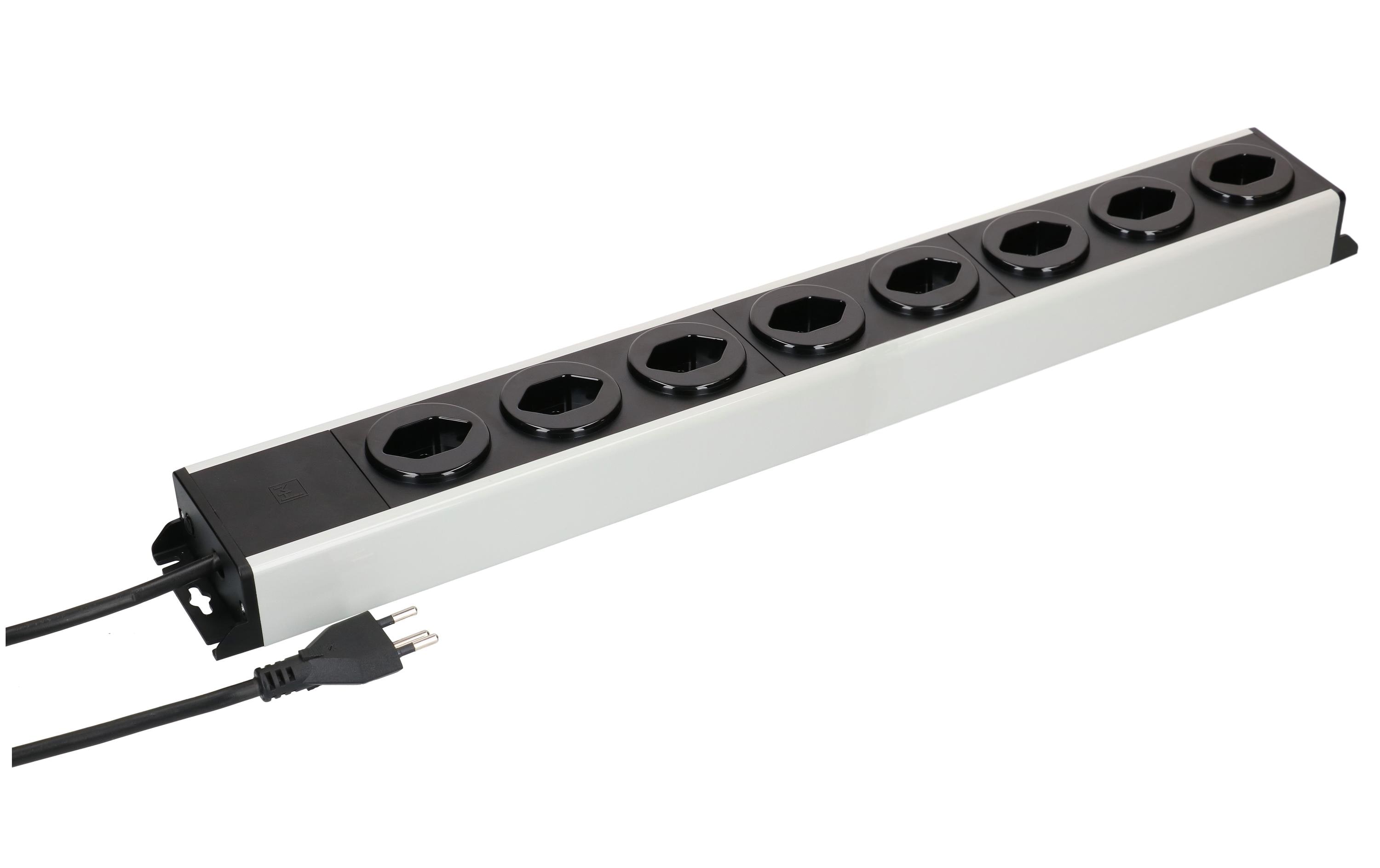 Max Hauri Steckdosenleiste Power Line 8x Typ 13 Grau/Schwarz – Steckerleiste von Max Hauri