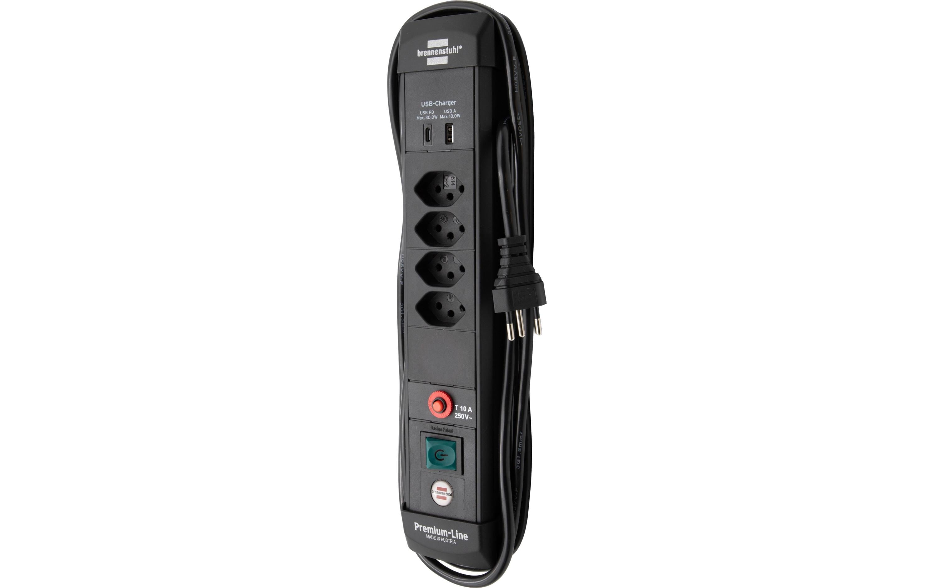 Brennenstuhl Premium-Line 4-fach USB-C PD 30W USB-A 18W Schwarz 3 m – Steckerleiste von Brennenstuhl