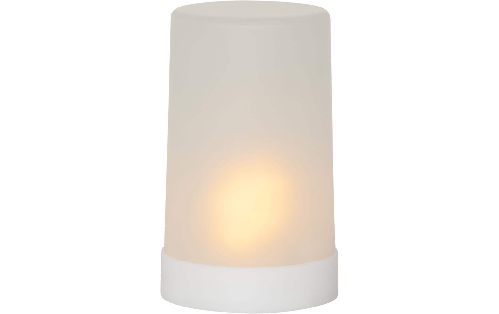 Star Trading LED-Kerze Pillar Flamme Ø 9 x 14.5 cm, Weiss – LED-Kerze mit Timer für aussen von Star Trading