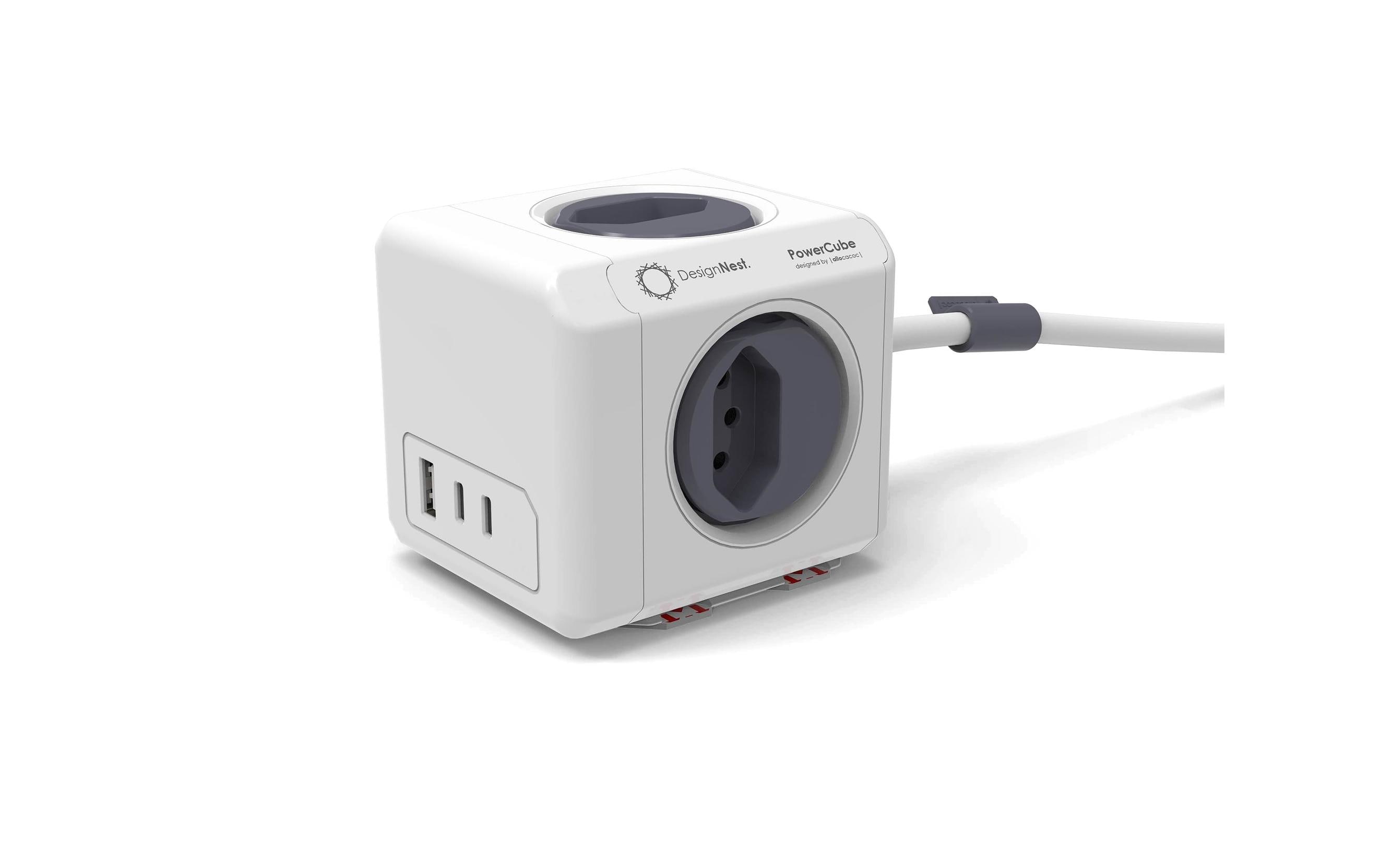 Allocacoc PowerCube 35W PD AC 4x T13, 2x USB-C / 1x USB-A – Steckerleiste von Allocacoc