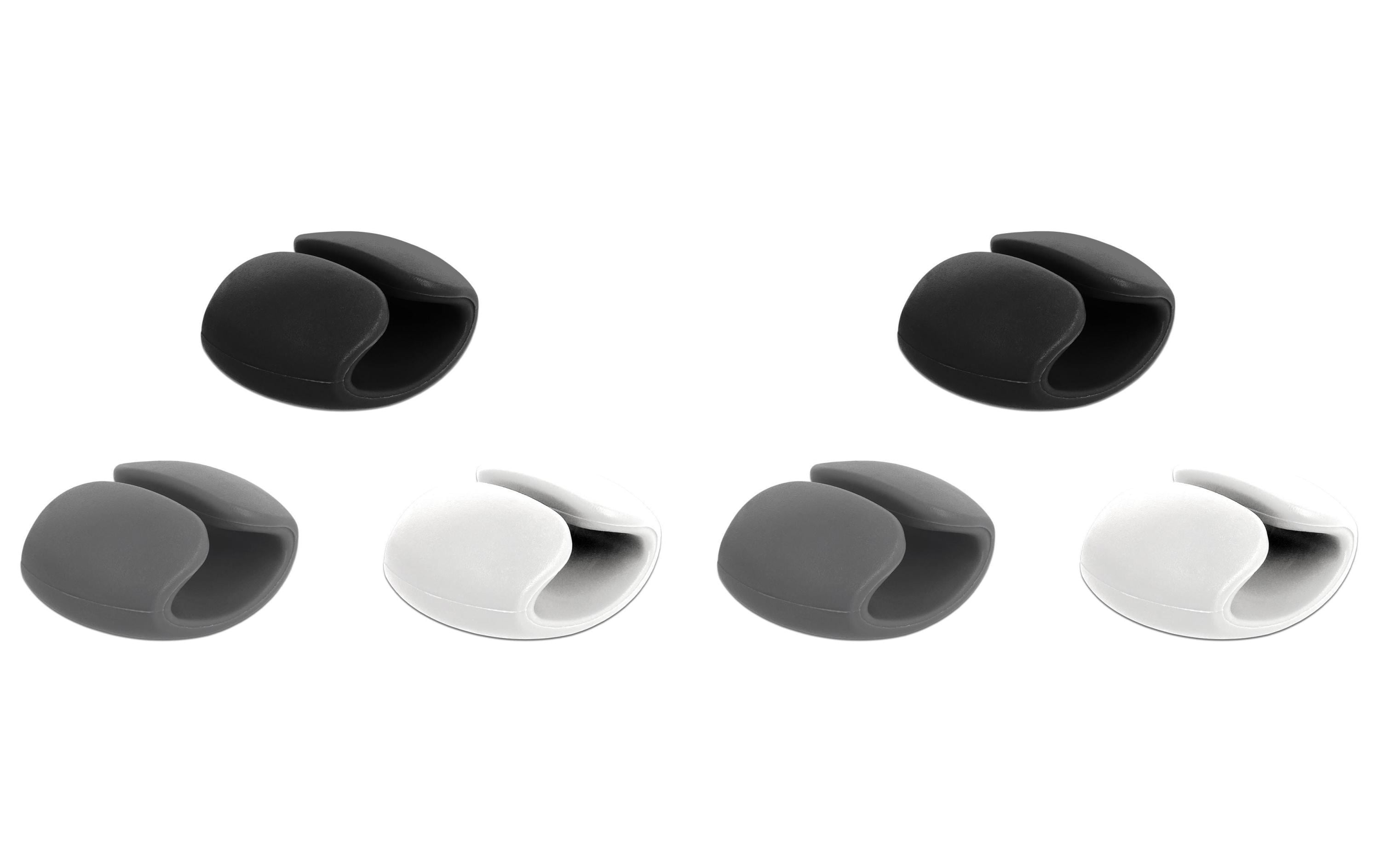 Delock Kabel-Clip 14 mm, 3x2 Stück, weiss, grau, schwarz – Kabelhalter von Delock
