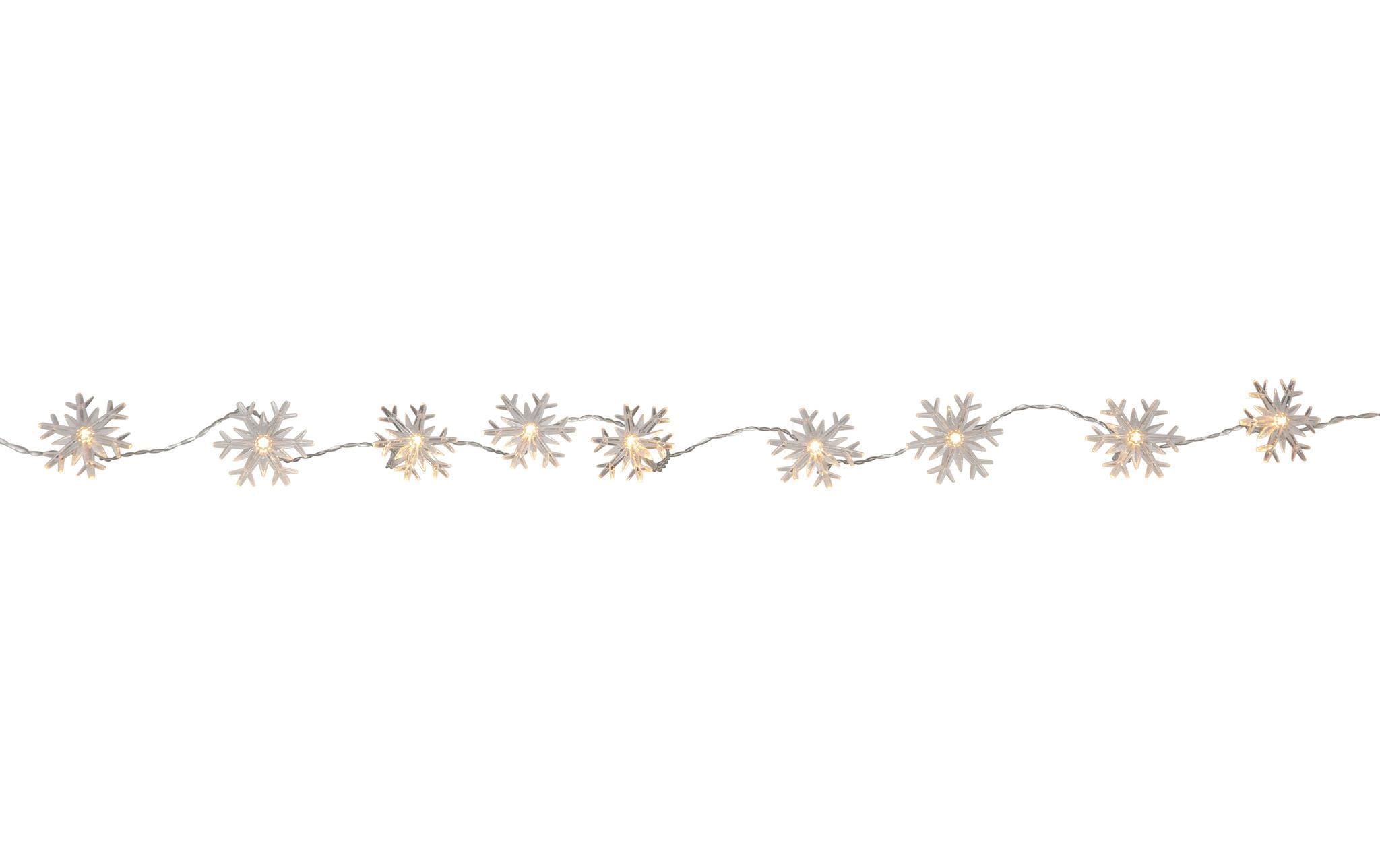 Star Trading LED-Lichterkette Izy Schneeflocke, 10 LED, 1.35 m, Indoor – Lichterkette batteriebetrieben von Star Trading