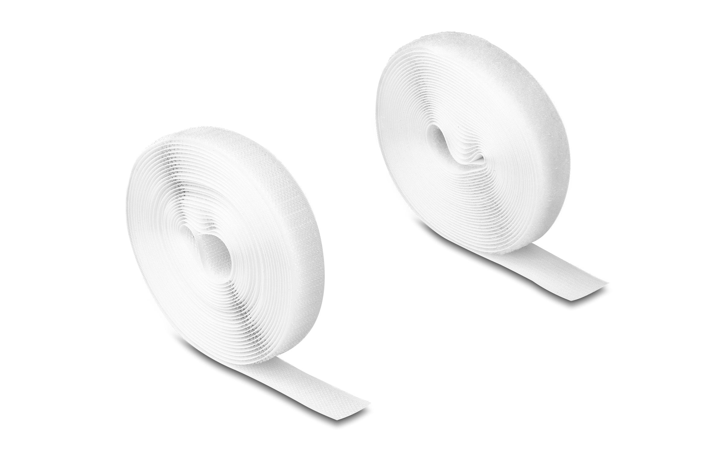 Delock Klettband 5 m x 20 mm mit Haft- und Flauschband Weiss – Klettband von Delock
