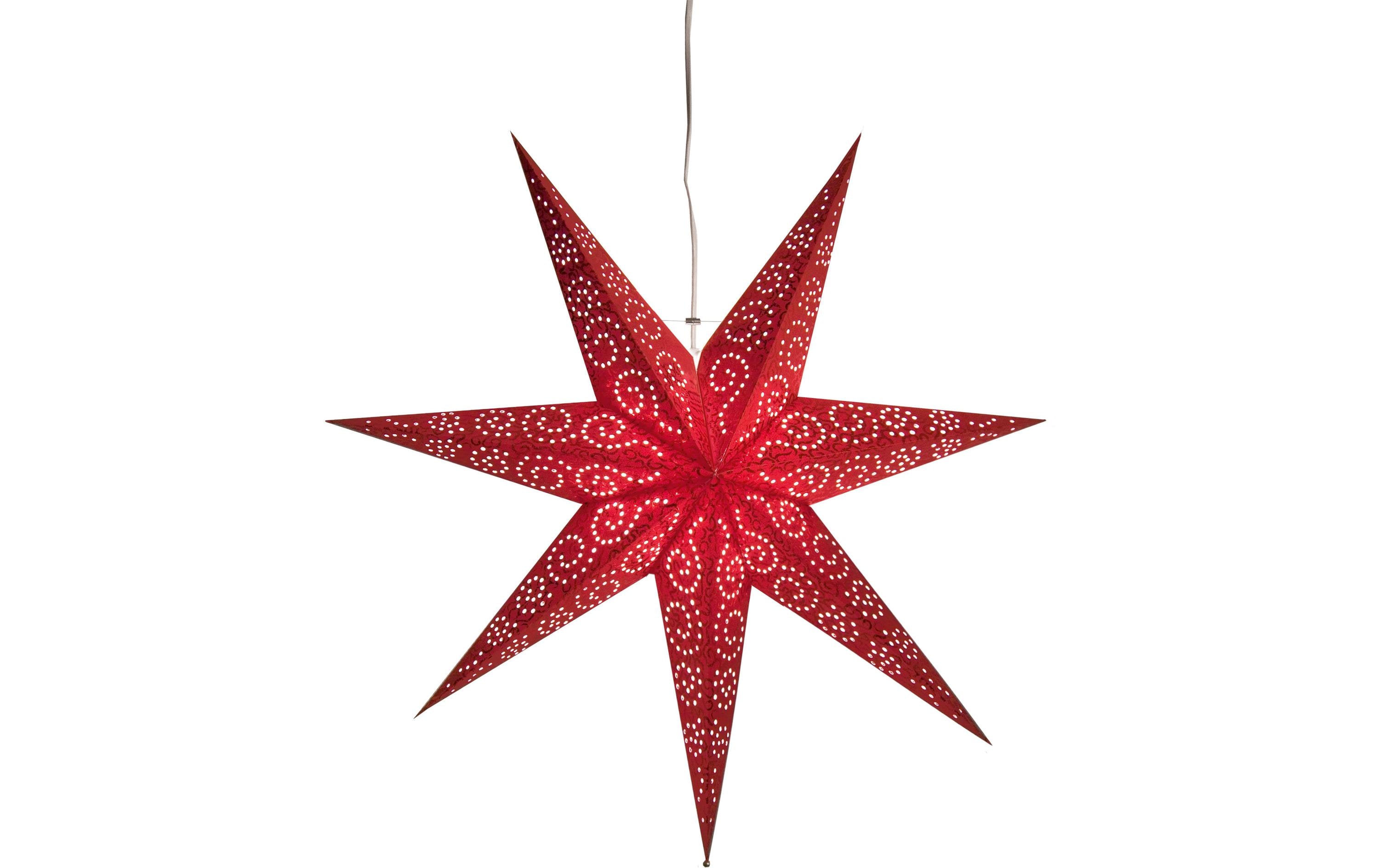 Star Trading LED-Stern Antique 60 cm, Rot – LED-Weihnachtsdeko von Star Trading