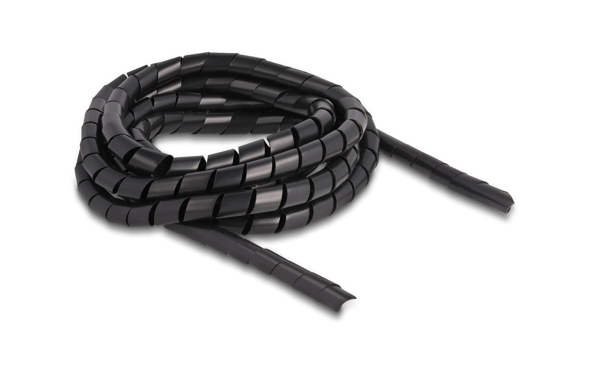 Delock Spiroschlauch flexibel 2 m x 10 mm Schwarz – Spiralschlauch von Delock