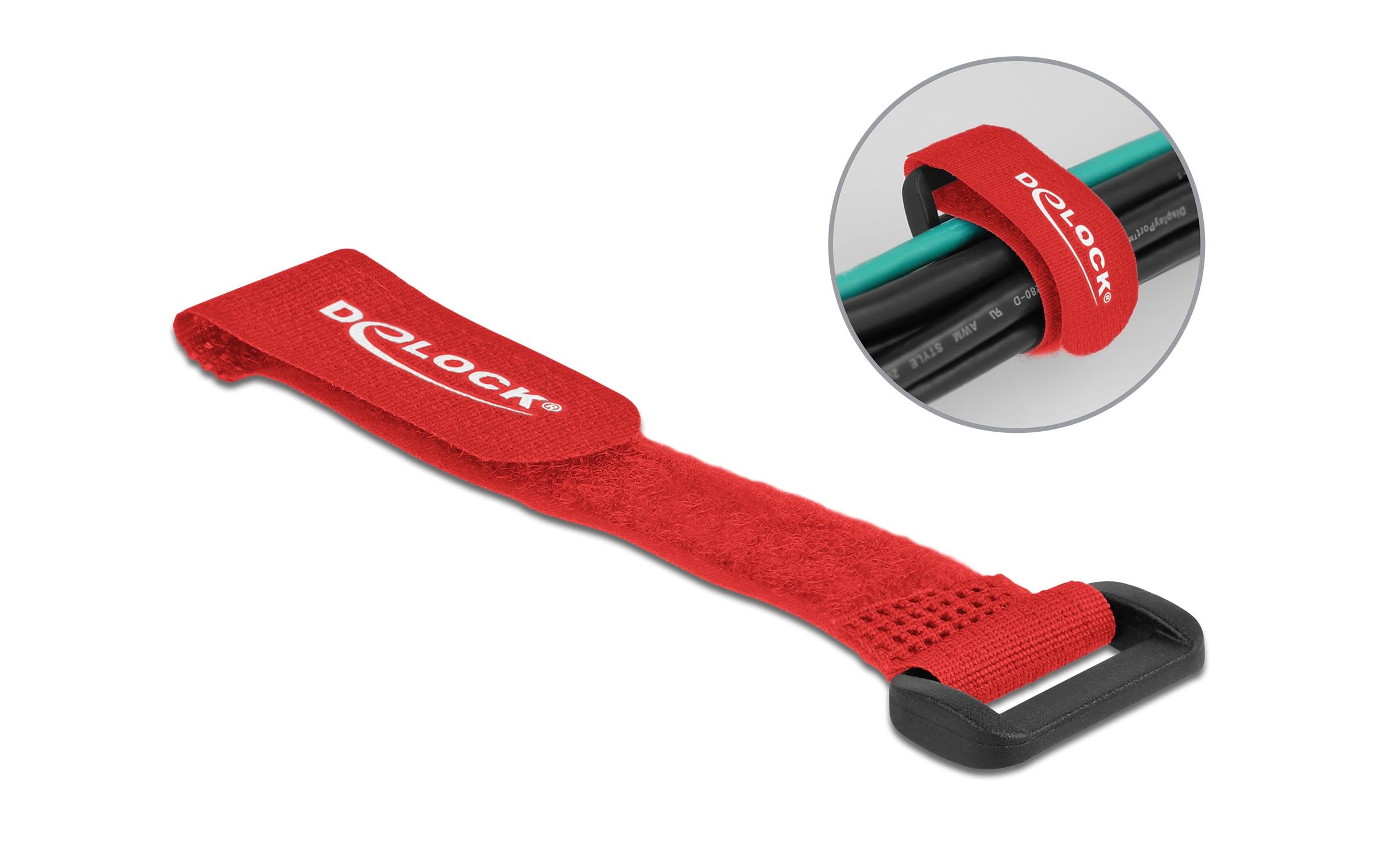 Delock Klettkabelbinder Rot 150 mm x 20 mm 5 Stück – Klettkabelbinder von Delock