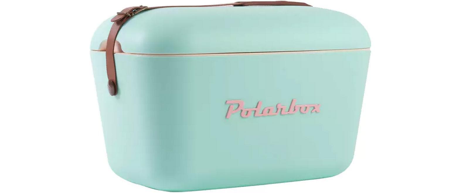 Polarbox Retro Cooler 12 L in Blau – Design-Kühlbox mit Lederriemen