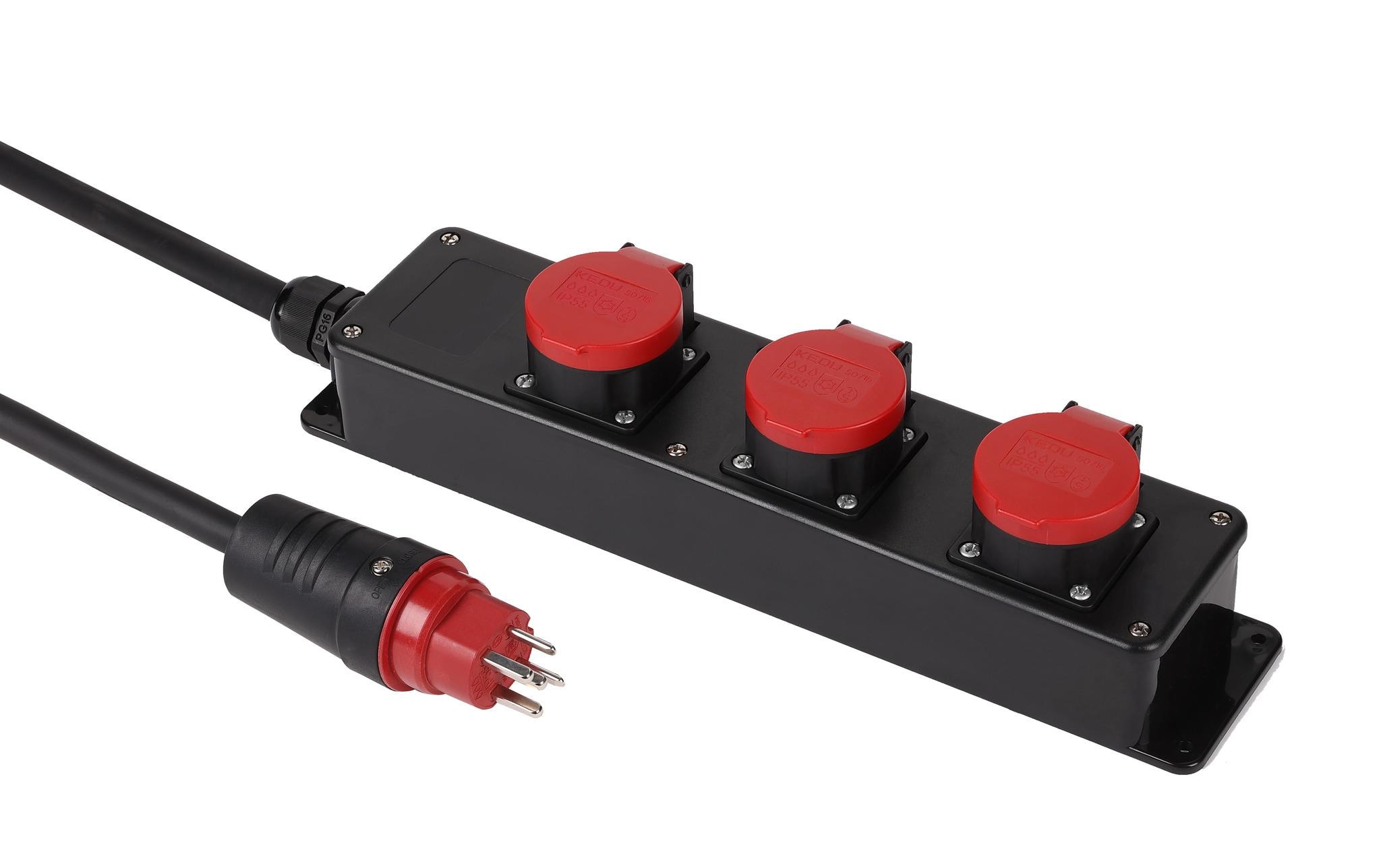 Schönenberger Industrie-Steckerleiste Kunststoff 3 x T25 IP55 – Industrie-Steckerleiste von Schönenberger