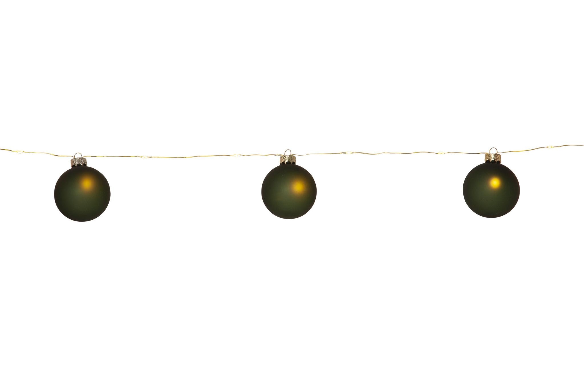 Star Trading LED-Lichterkette Bliss, 1.6 m, 8 Kugeln, Grün – Lichterkette batteriebetrieben von Star Trading