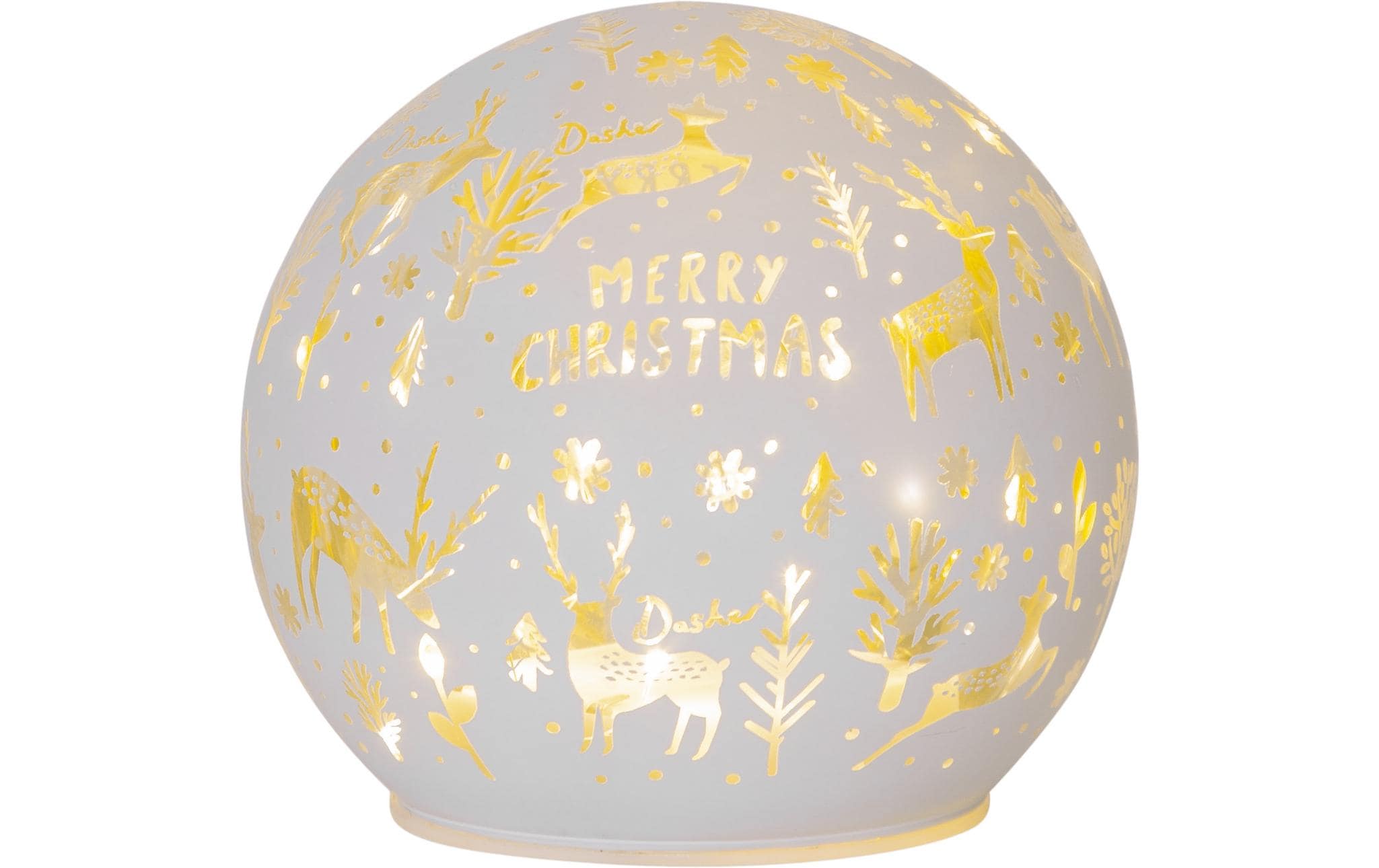 Star Trading Schneekugel MerryX-mas, Ø 12 cm, Weiss