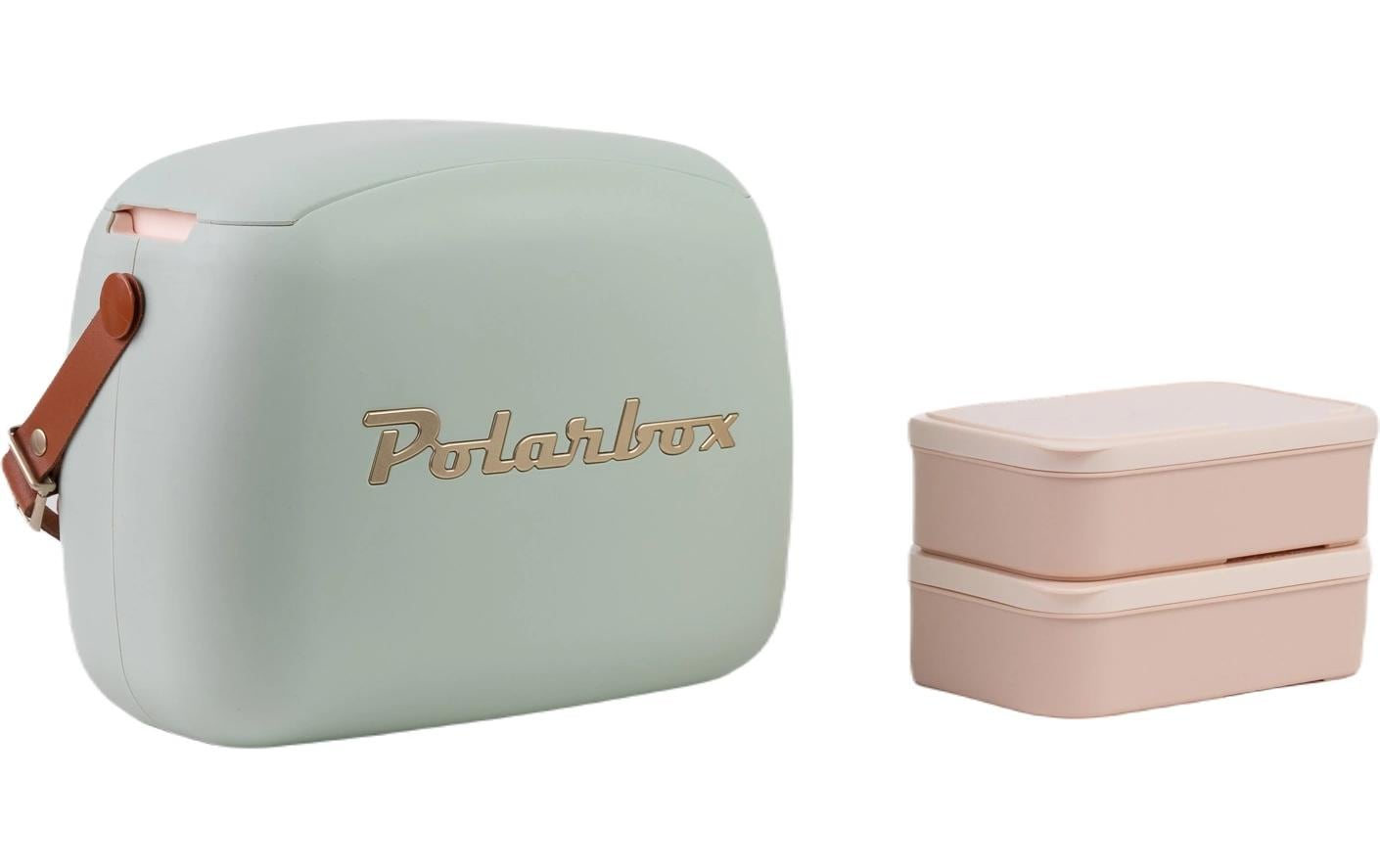 Polarbox CoolerBag 6 L in Grün – kompakte Retro-Kühlbox mit Lederhenkel