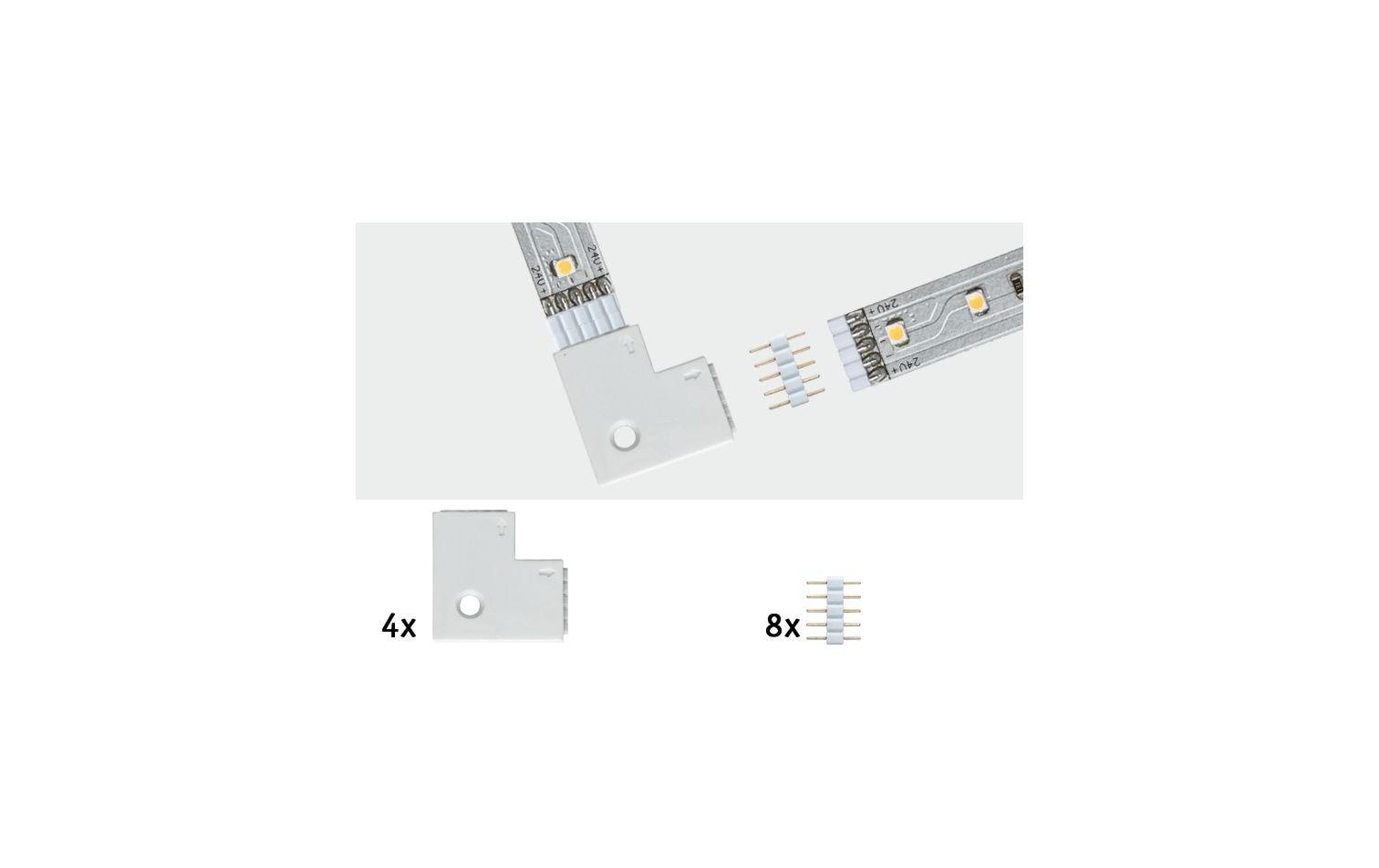 Paulmann Eckverbinder MaxLED flach, 4 Stück – LED-Verbinder von Paulmann