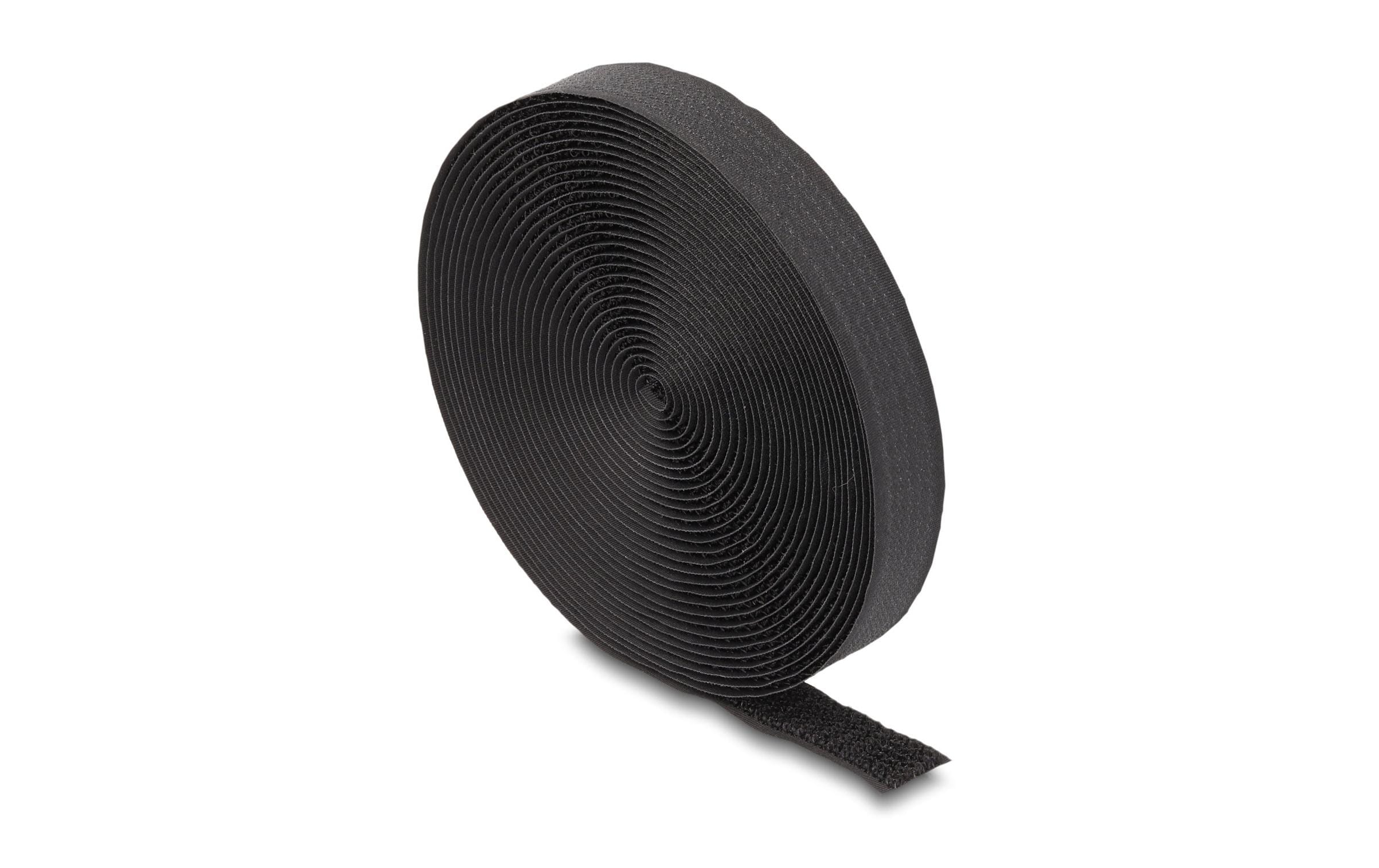 Delock Klettband auf Rolle mit Schlaufe Schwarz, 3 m