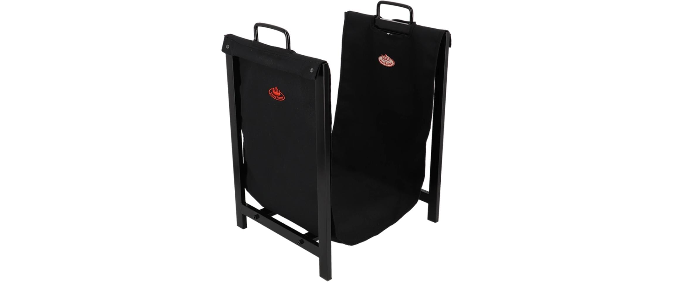 Esschert Design Kaminholz-Trage Schwarz Metall Canvas 44.2 x 38 x 61 cm