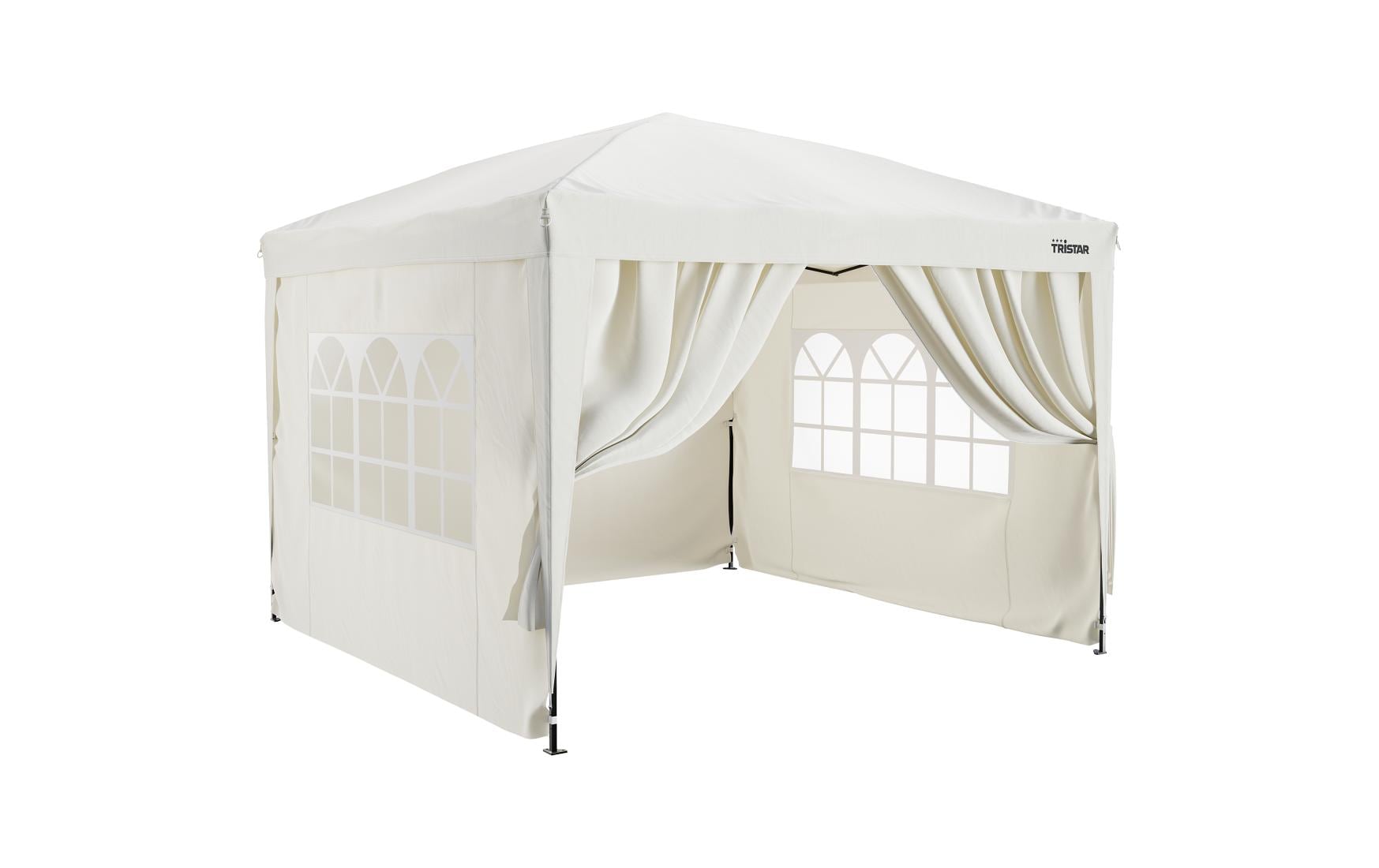 Tristar Pavillon mit abnehmbaren Seitenwänden Beige 3 m