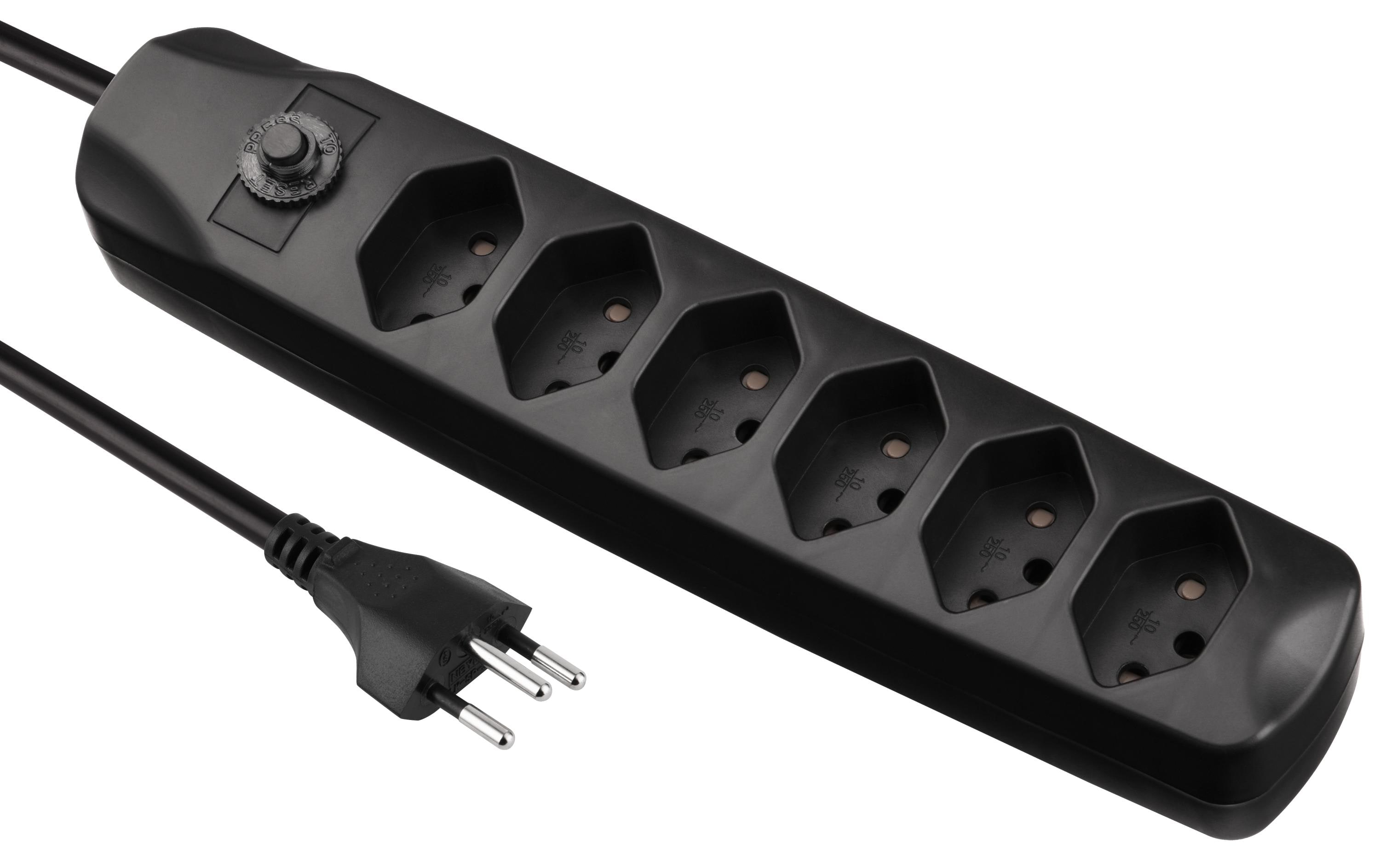 FURBER.power Steckdosenleiste mit Überlastschutz 6x T13 – Steckerleiste von FURBER.power