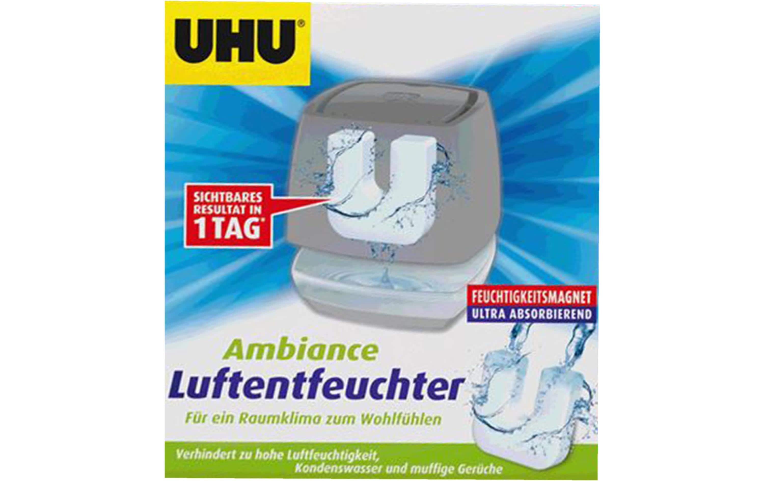 UHU Ambiance 450 g in Anthrazit – dekorativer Granulat-Luftentfeuchter für Wohnräume