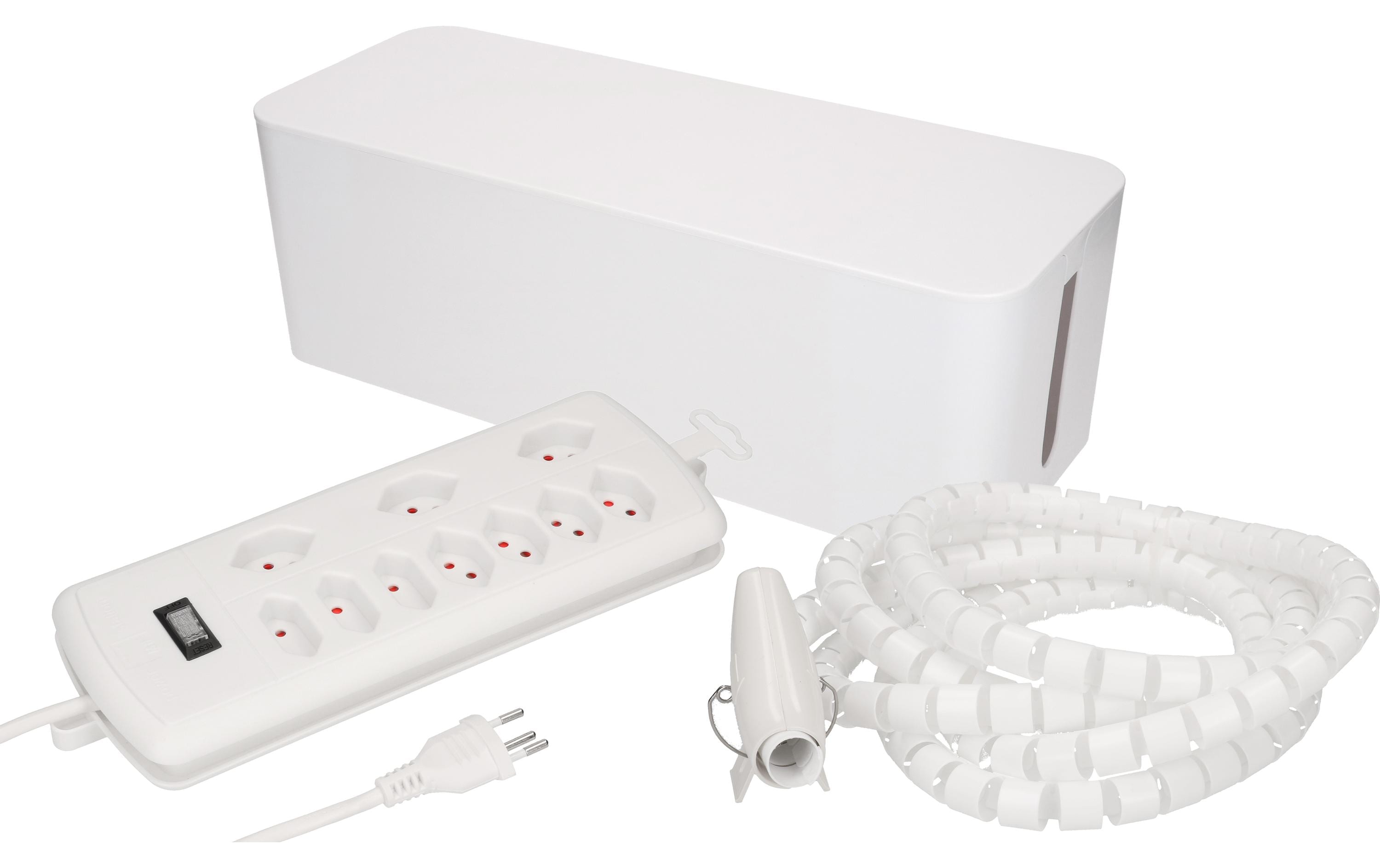 Max Hauri Kabelbox mit Steckerleiste 7x T13 Weiss – Kabelbox von Max Hauri