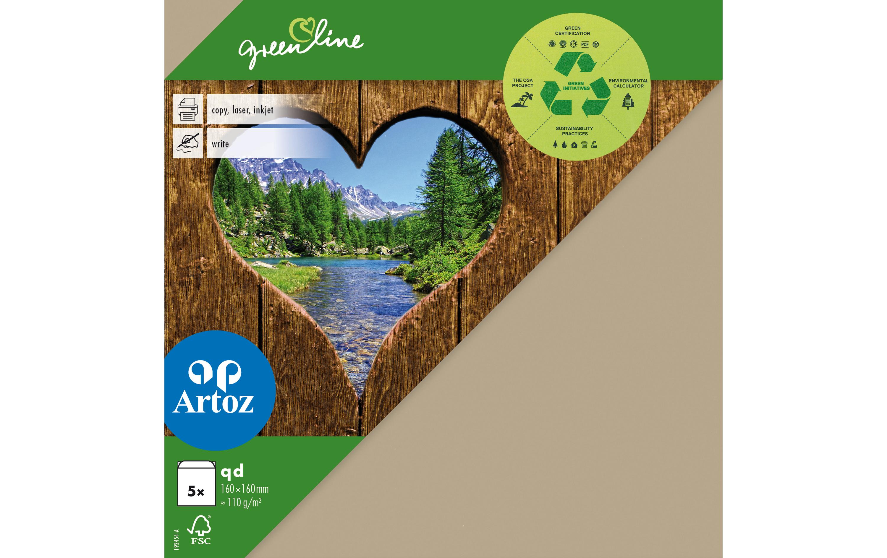 Artoz Couvert Green Line 16 x 16 cm, 5 Stück, Hellbraun – Couvert von Artoz