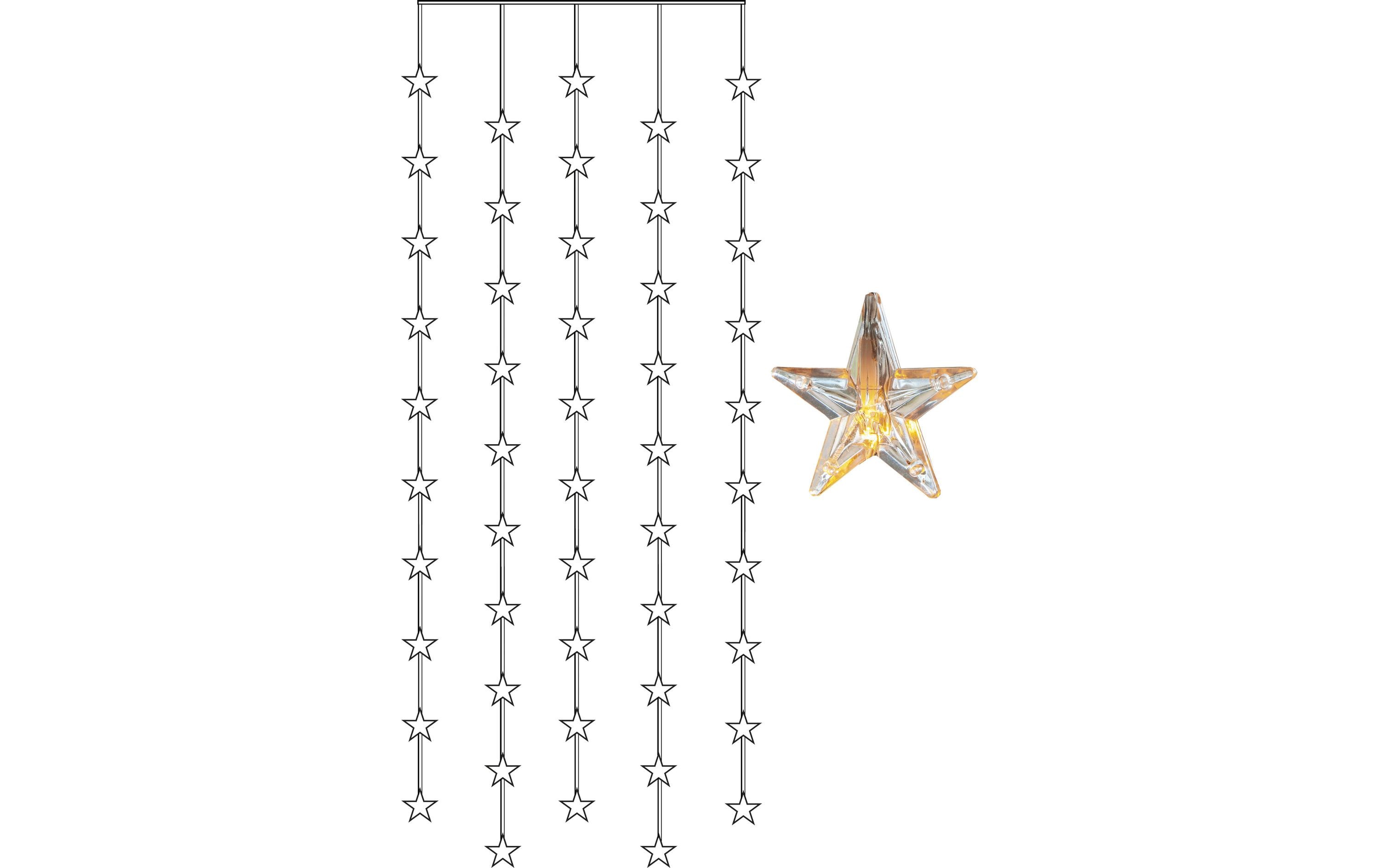 Star Trading LED-Lichtervorhang Sterne, Warmweiss, 50 LED – LED-Lichtervorhang von Star Trading