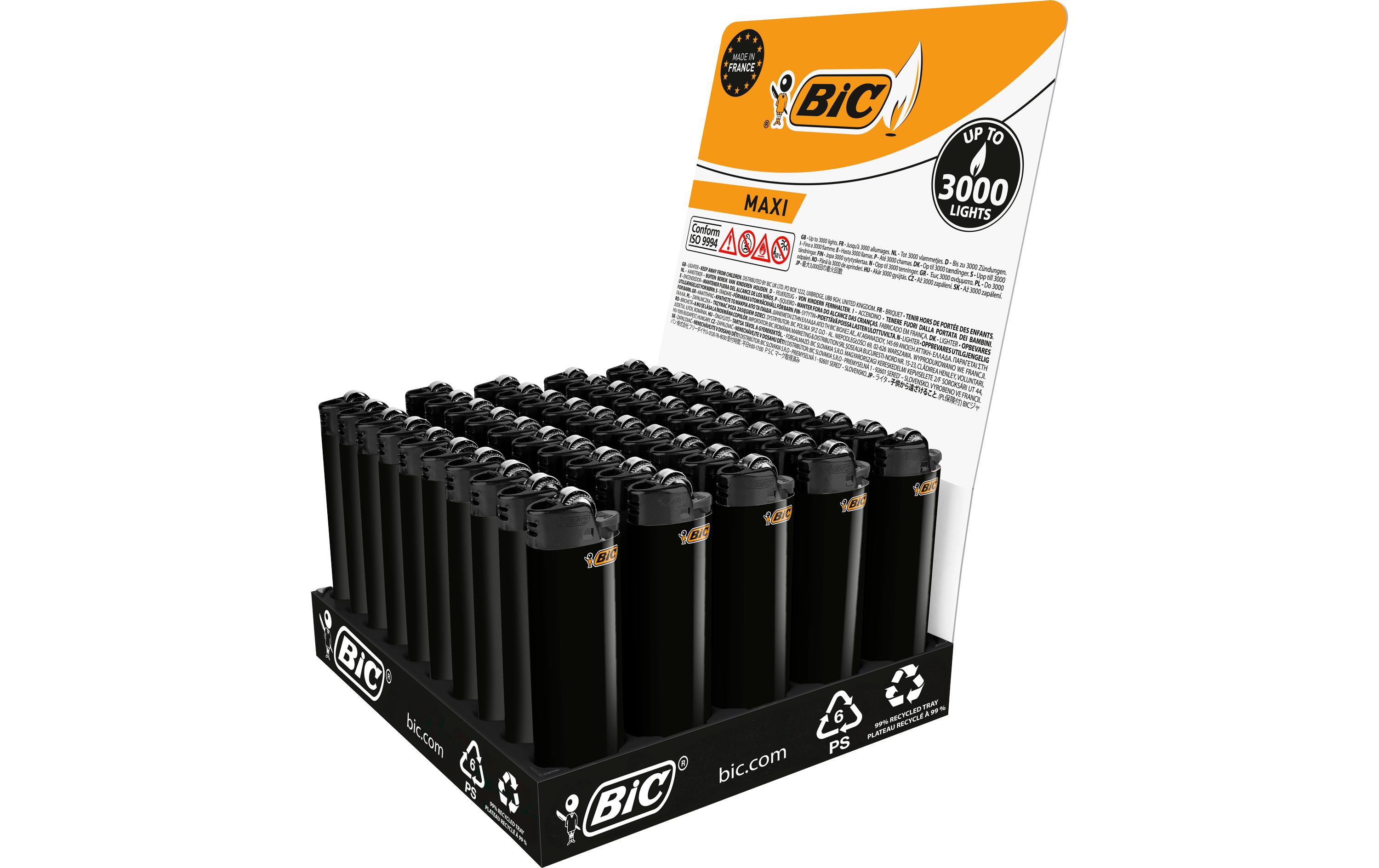 BIC Feuerzeug Maxi J26 All Black Schwarz
