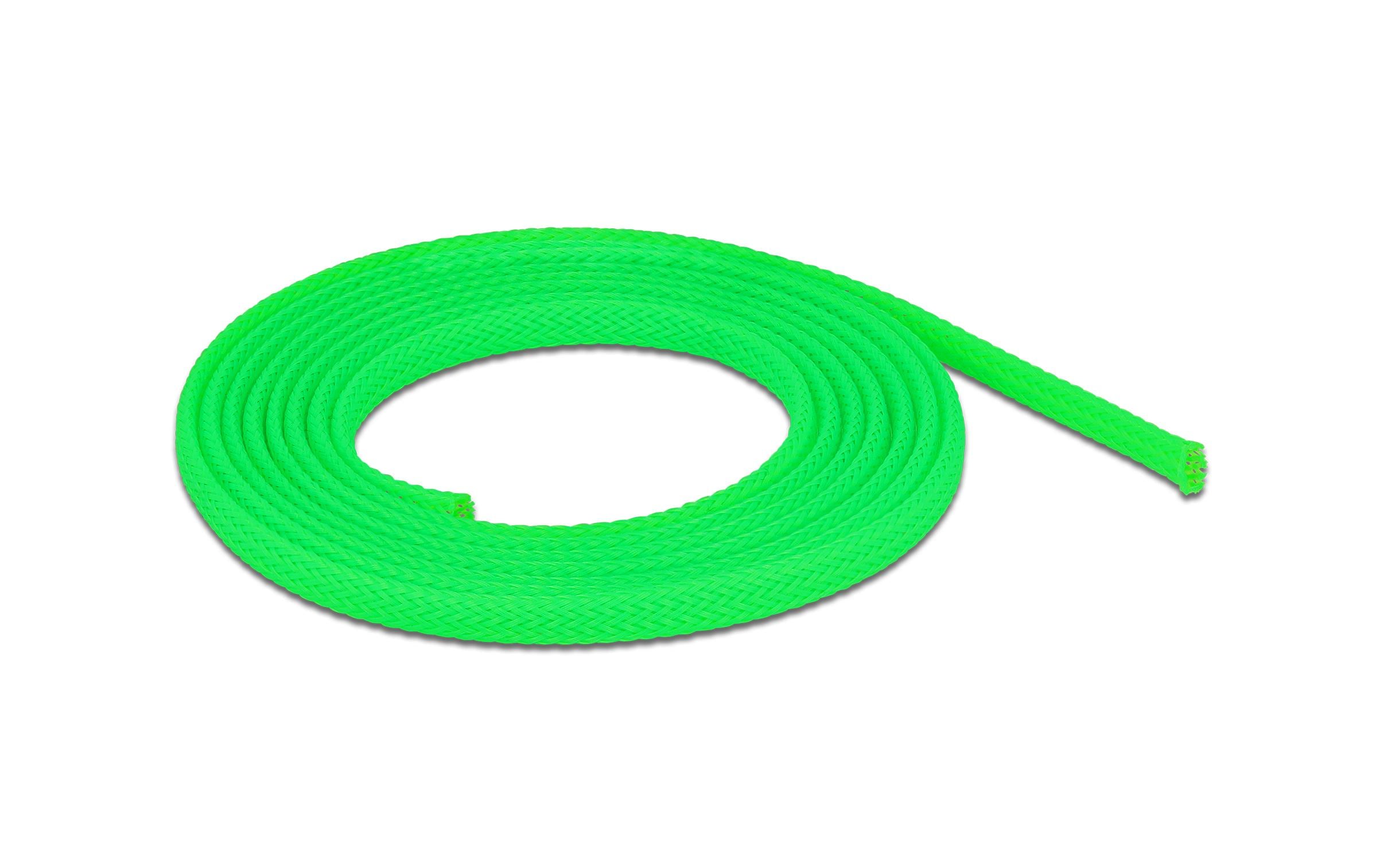 Delock Kabelschlauch dehnbar, 2 m x 6 mm Grün – Kabelschlauch von Delock