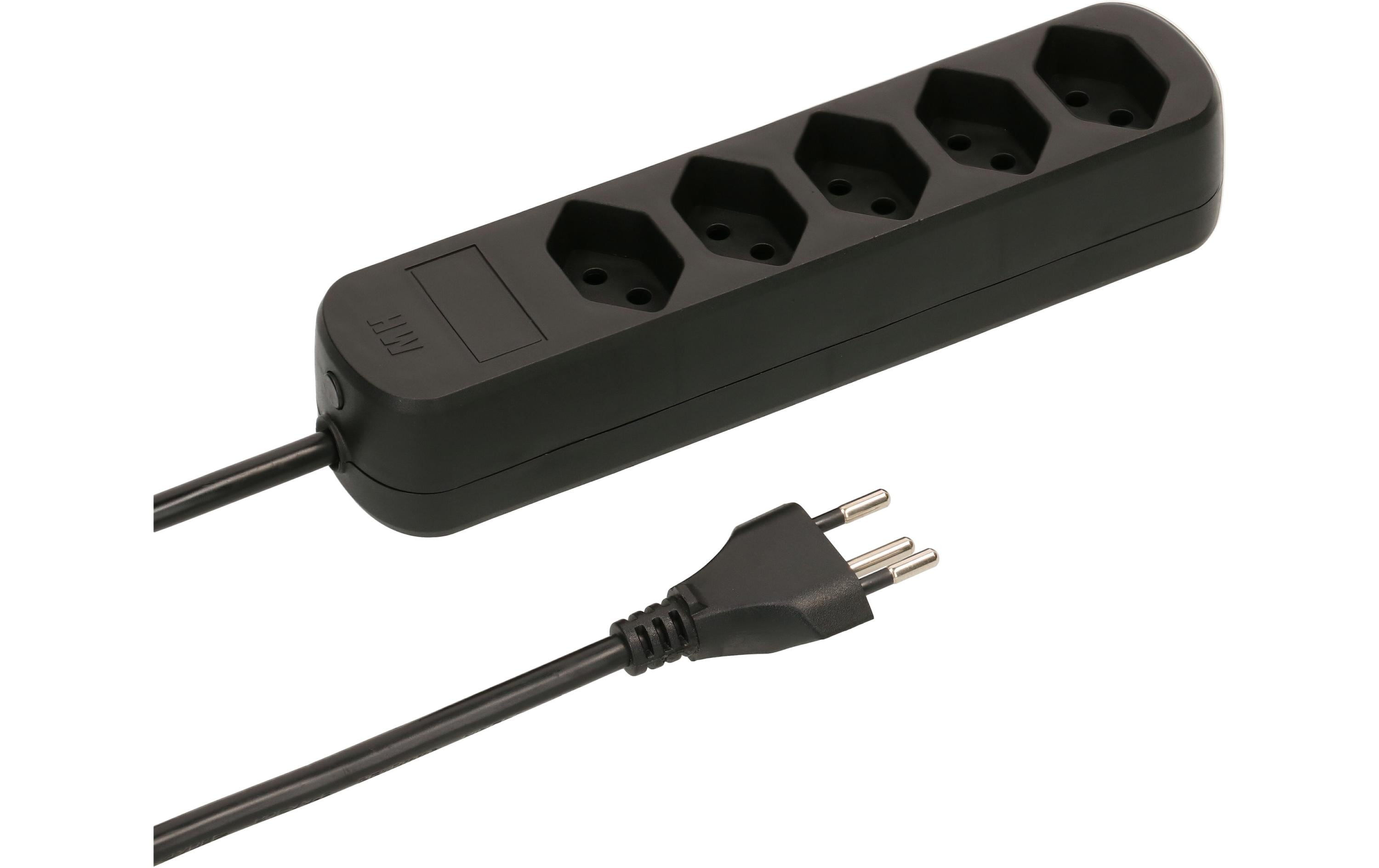 Max Hauri Steckdosenleiste Basic-Line 5x T13 Schwarz, 1.5 Meter – Steckerleiste von Max Hauri
