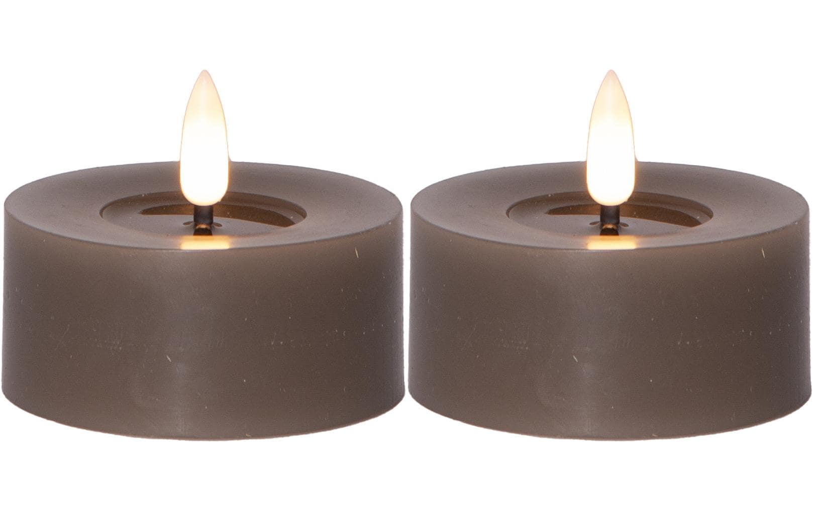 Star Trading LED Teelichter Set Flamme Flow 2 Pack, Braun – LED-Teelichter mit Timer von Star Trading