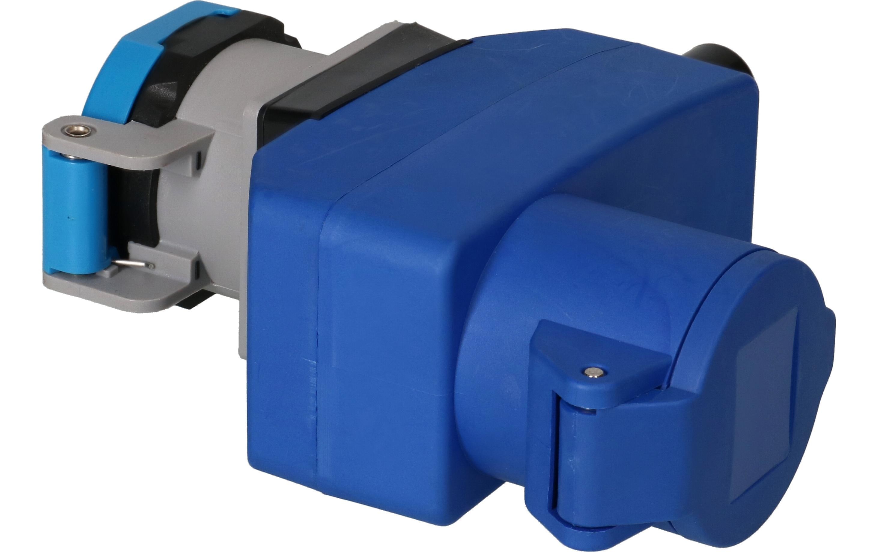 maxCAMP Winkelkupplung CEE16-3 + Typ23, IP44 Blau – CEE-Kupplung 16/3 von maxCAMP