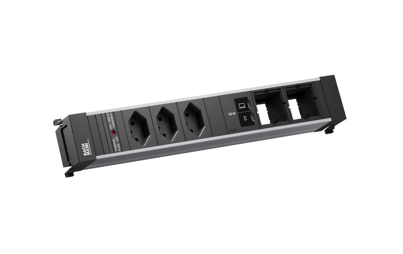 Bachmann Einbausteckerleiste POWER FRAME L 3xT13 1xUSB C/C 65W 2xCM – Einbausteckdose von Bachmann