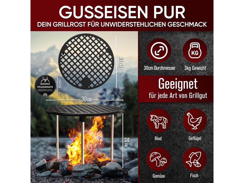 Grillrost 20cm mit Beinen