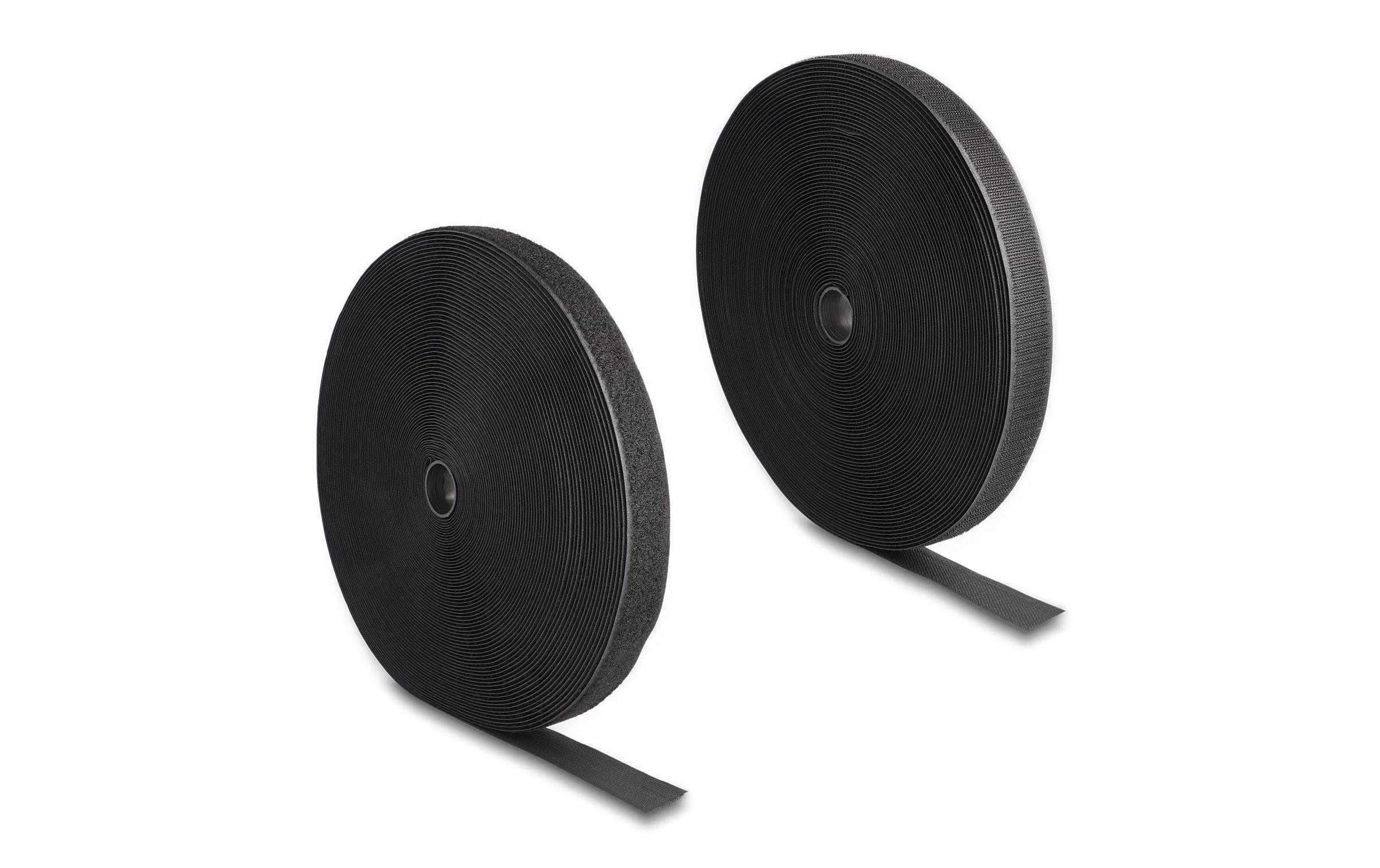 Delock Klettband 25m x 25mm Strapazierfähig Schwarz – Klettband von Delock