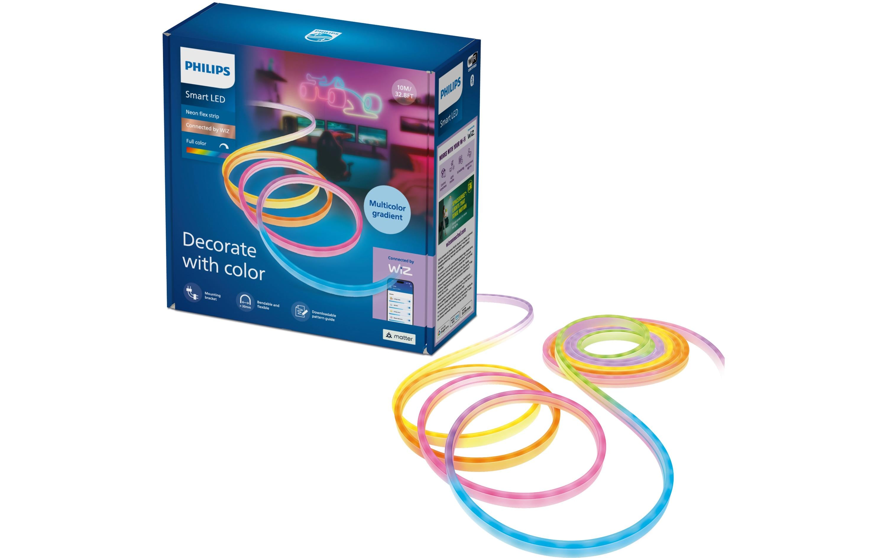 Philips Smart Lighting Neon Lightstrip RGBIC 10m Type-C – Smarter LED-Streifen RGBIC von Philips Smart Lighting