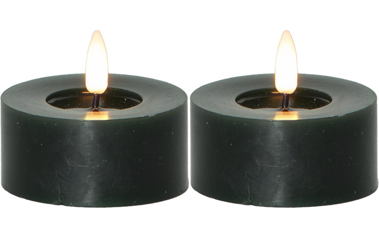 Star Trading LED Teelichter Set Flamme Flow 2 Pack, Grün – LED-Teelichter mit Timer von Star Trading