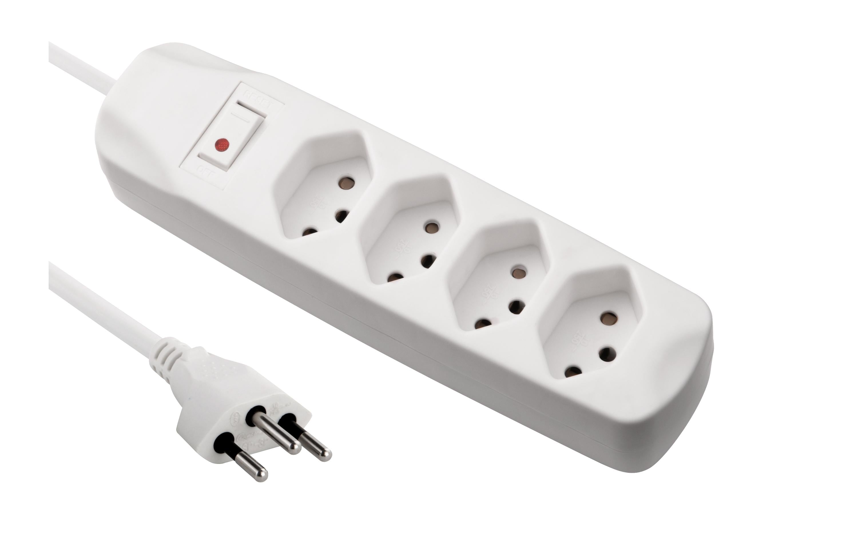 FURBER.power Steckdosenleiste 4x T13 mit Schalter, Weiss – Steckerleiste von FURBER.power