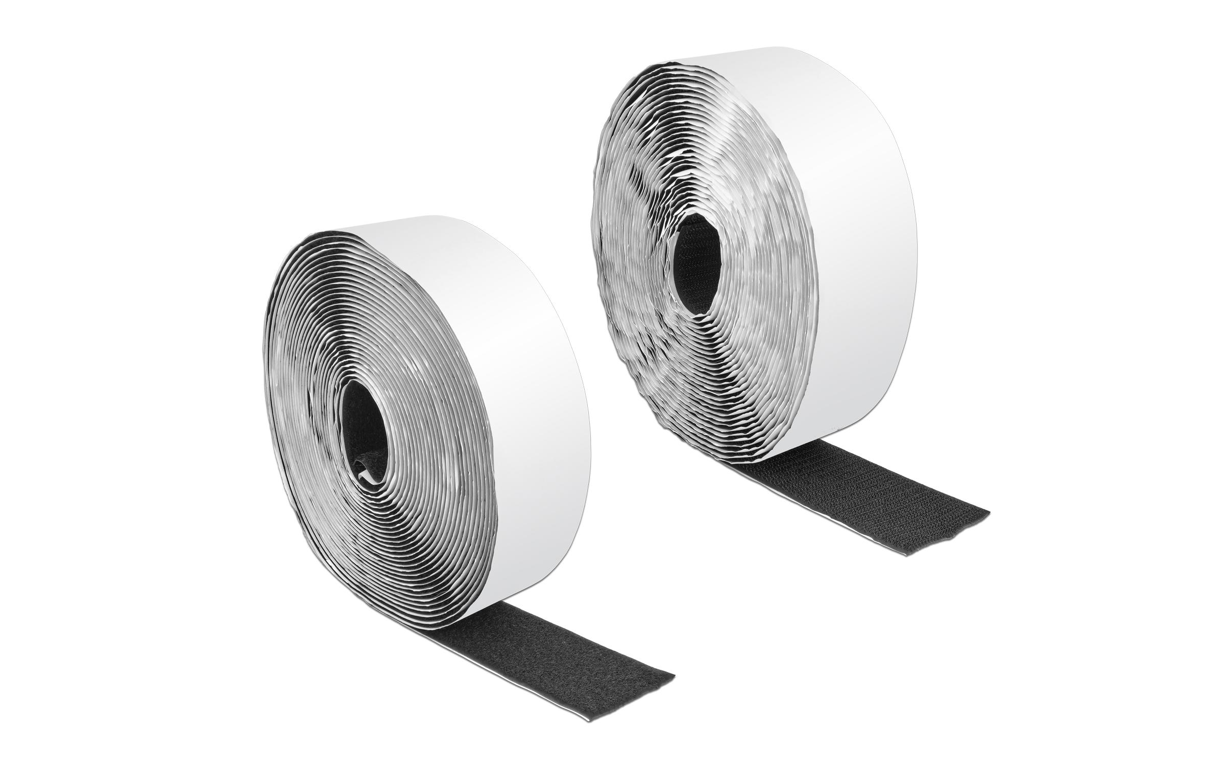 Delock Klettband-Rolle 10 m x 50 mm Haft und Flauschband Schwarz – Klettband-Rolle von Delock