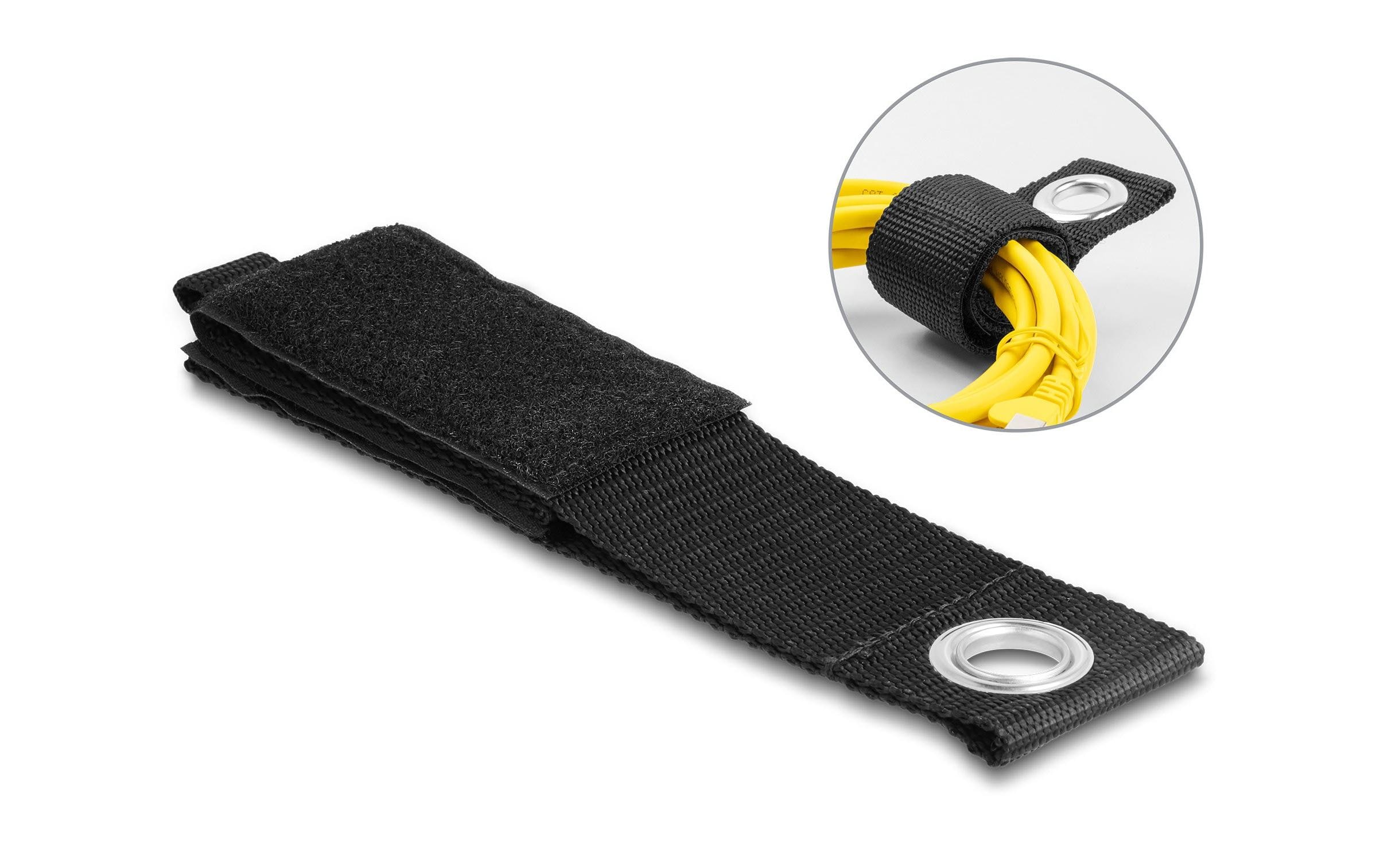 Delock Klettkabelbinder Schwarz 435 mm x 50 mm – Klettkabelbinder von Delock