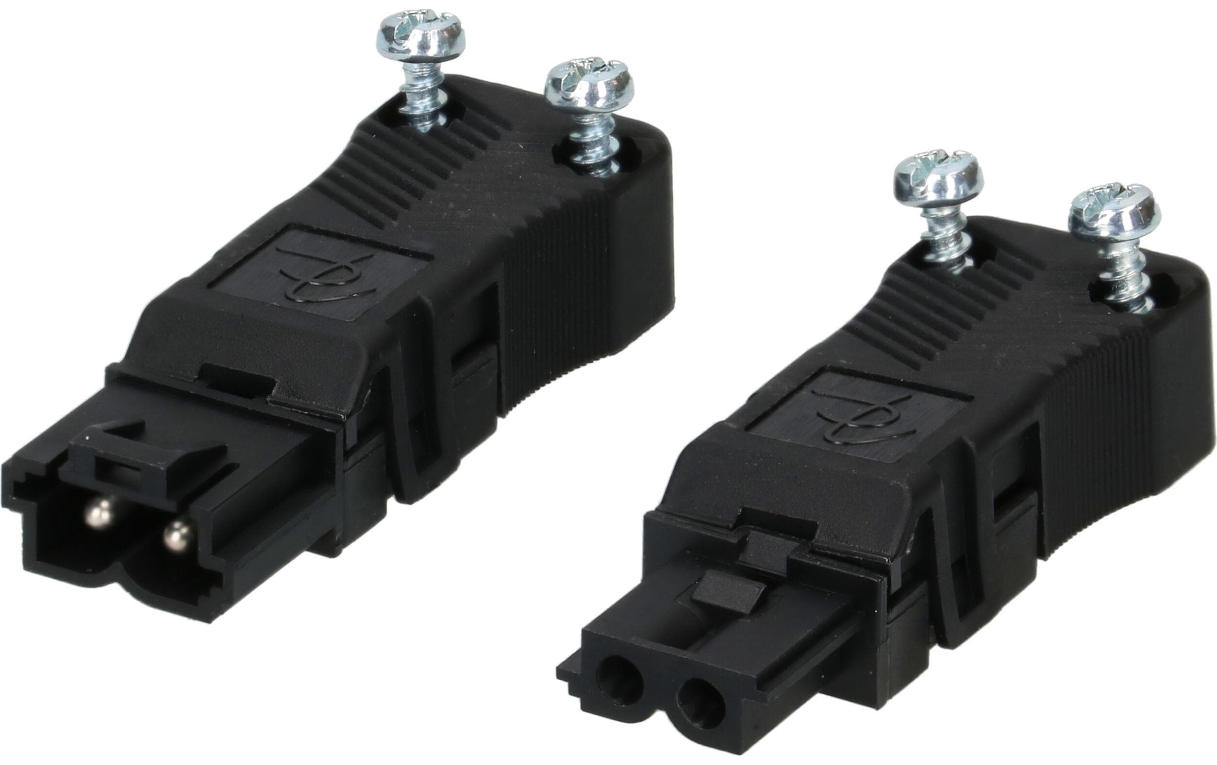 Max Hauri Set Stecker und Kupplung AC 164 flach, 2-polig – Montagekupplung von Max Hauri