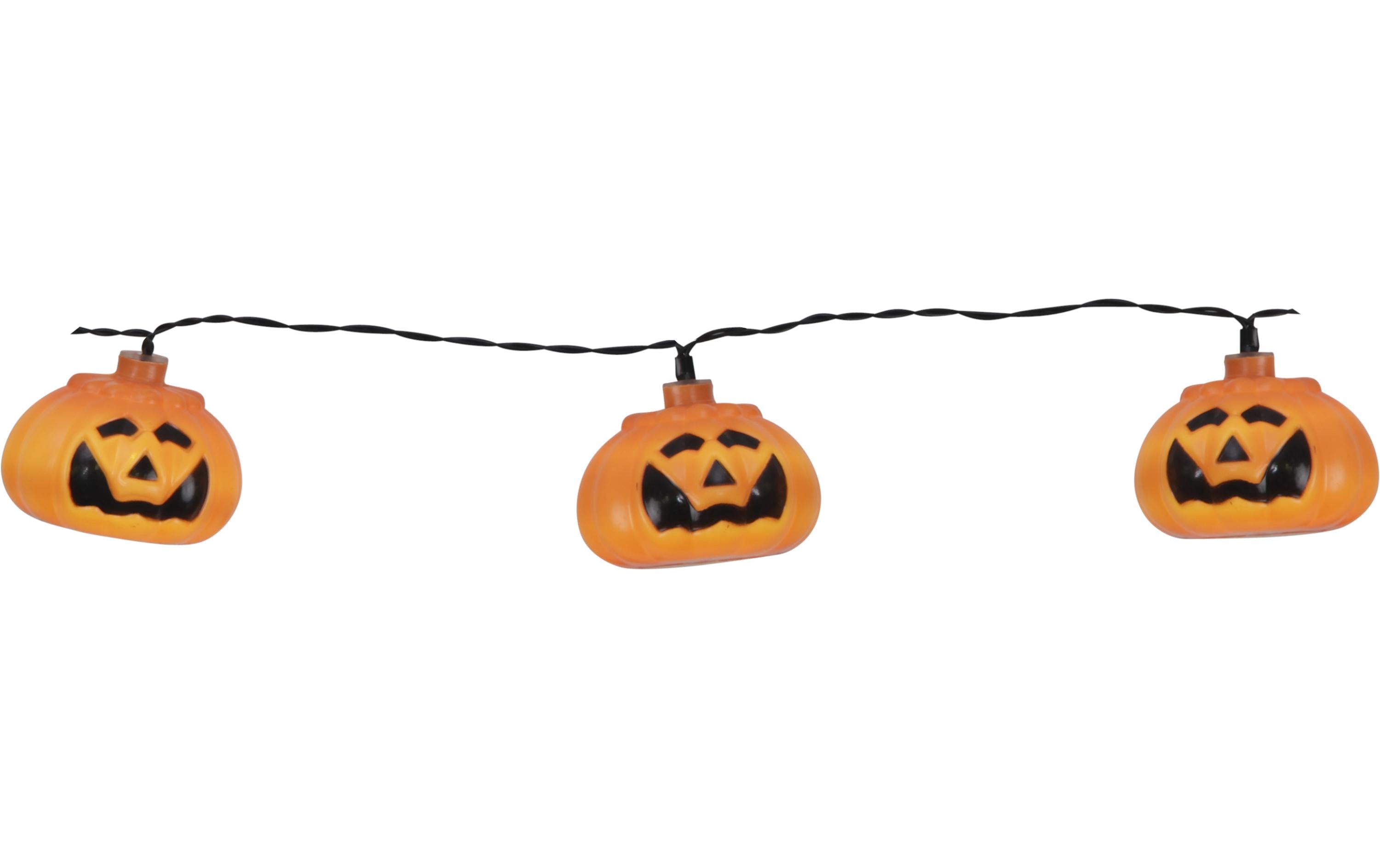 Star Trading Lichterkette Halloween Pumpkins 210 cm, Orange – Lichterkette batteriebetrieben von Star Trading