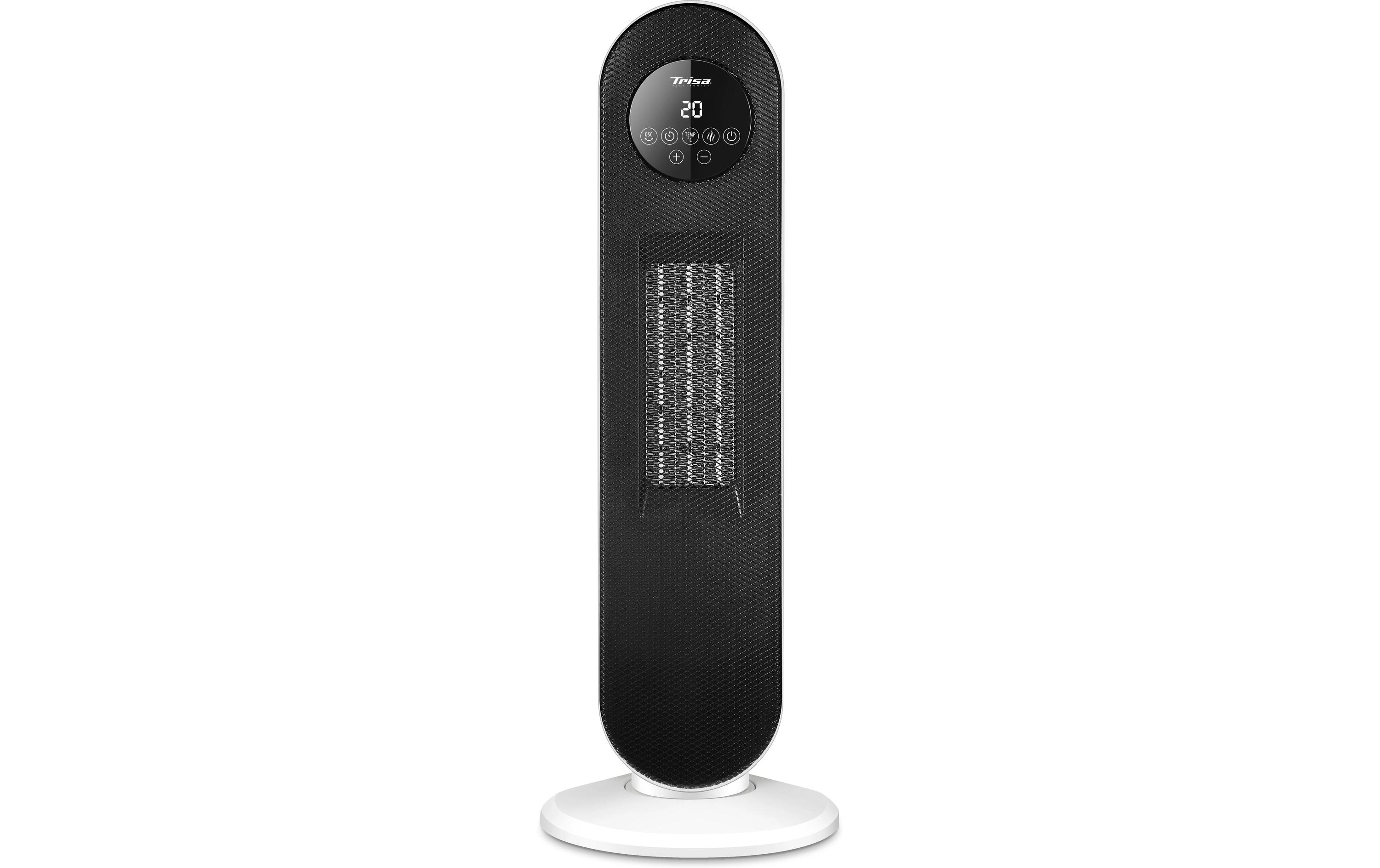 Trisa Cozy Air – schlanker Keramik-Heizlüfter 2-in-1 mit Kaltluftstufe, Touch-Display und Fernbedienung