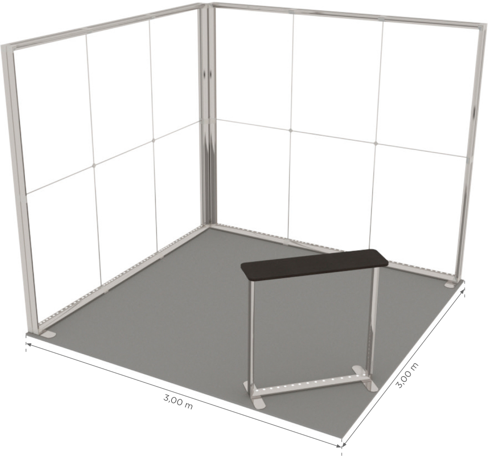 LUMIX Messestand 9 m² Eckstand Detailansicht Messeauftritt