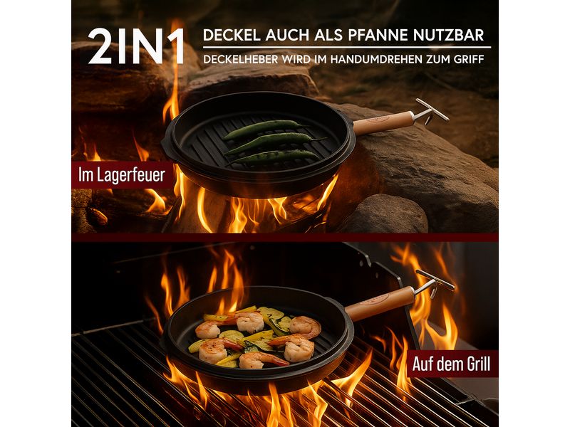 Dutch Oven Set 4,5L mit 2in1 Deckelheber